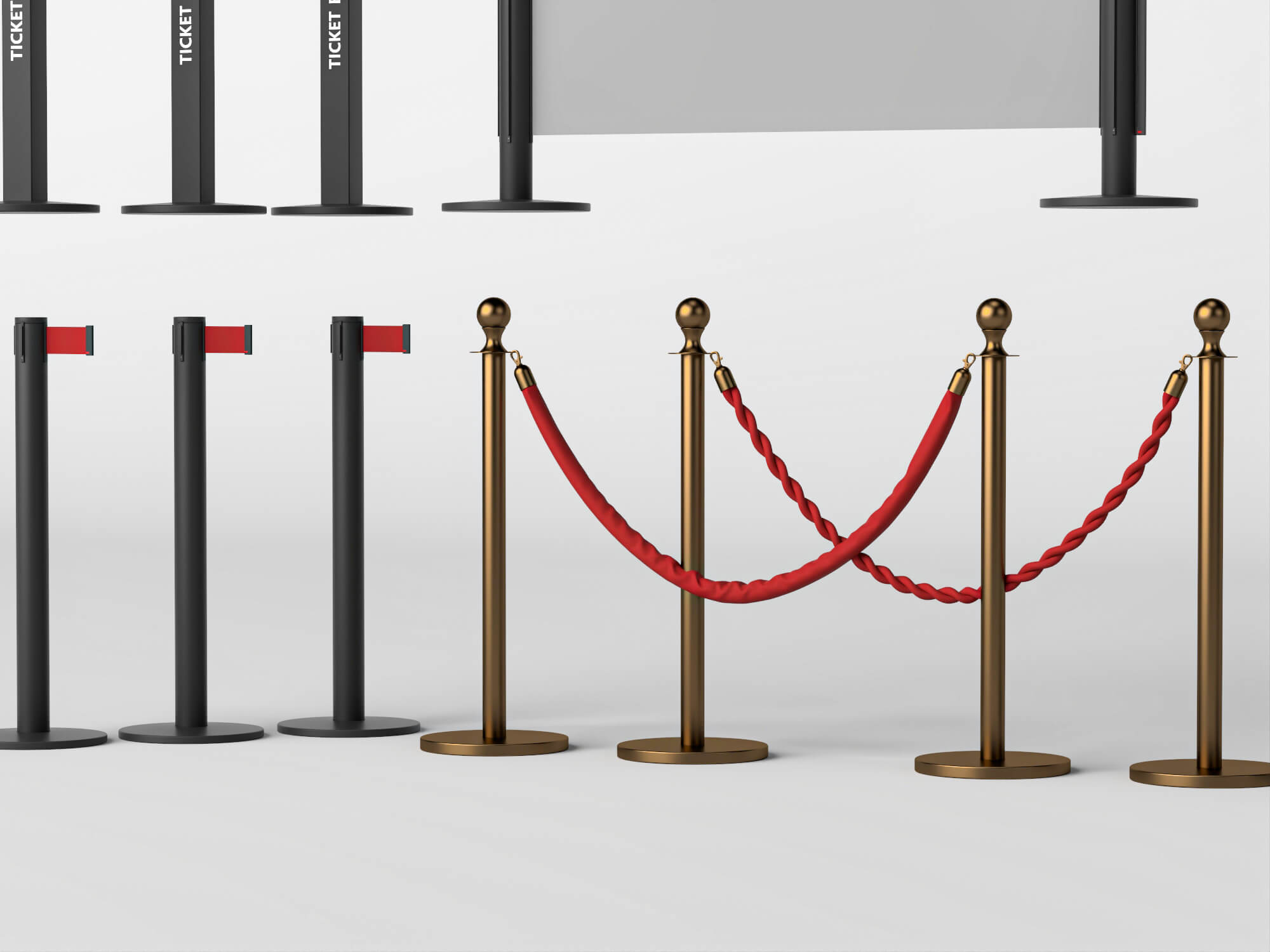 Crowd Control Barrier Pack 3D Model 3D Model