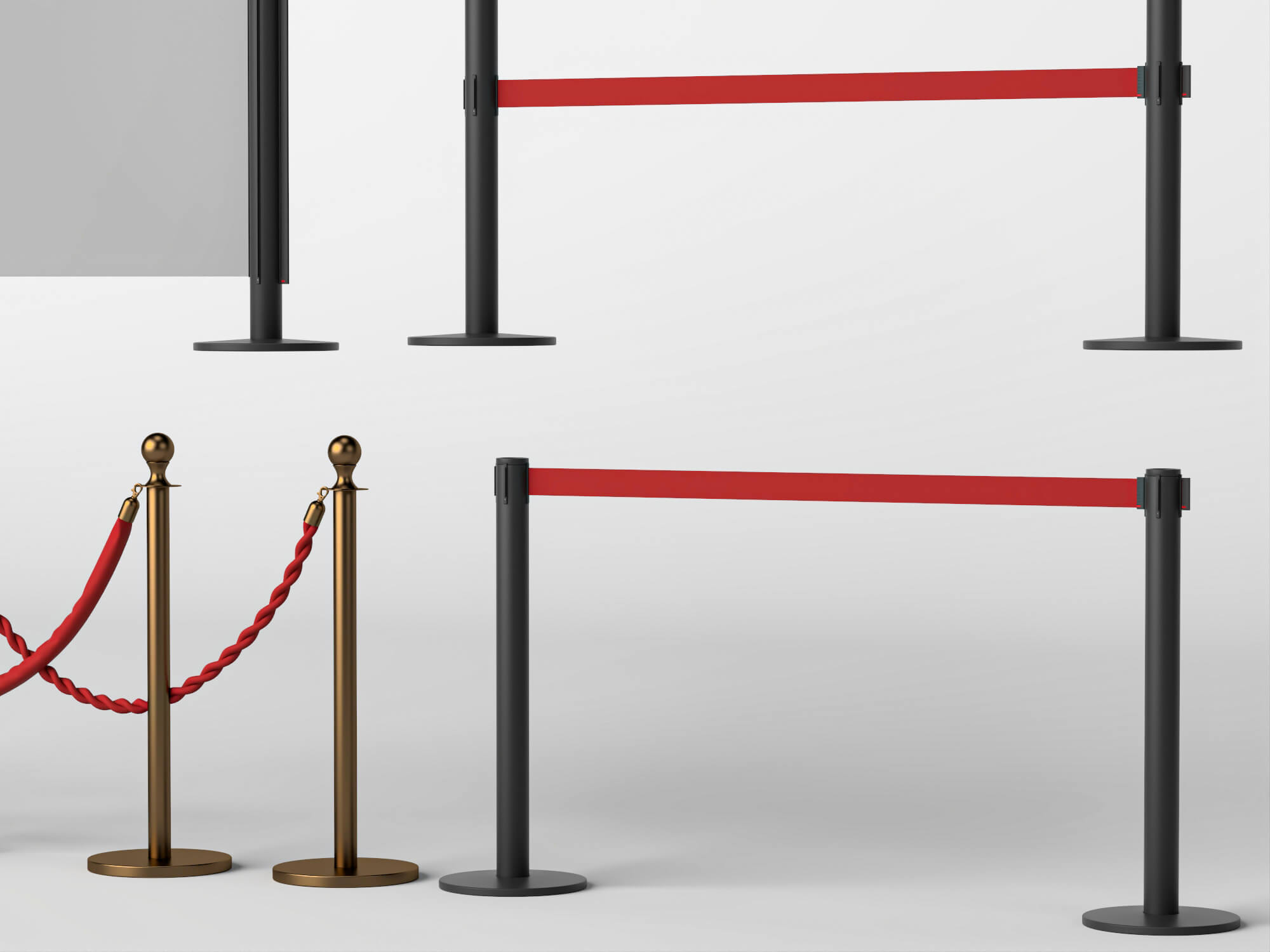 Crowd Control Barrier Pack 3D Model 3D Model
