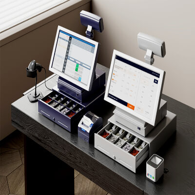 Dual POS Cash Register Station