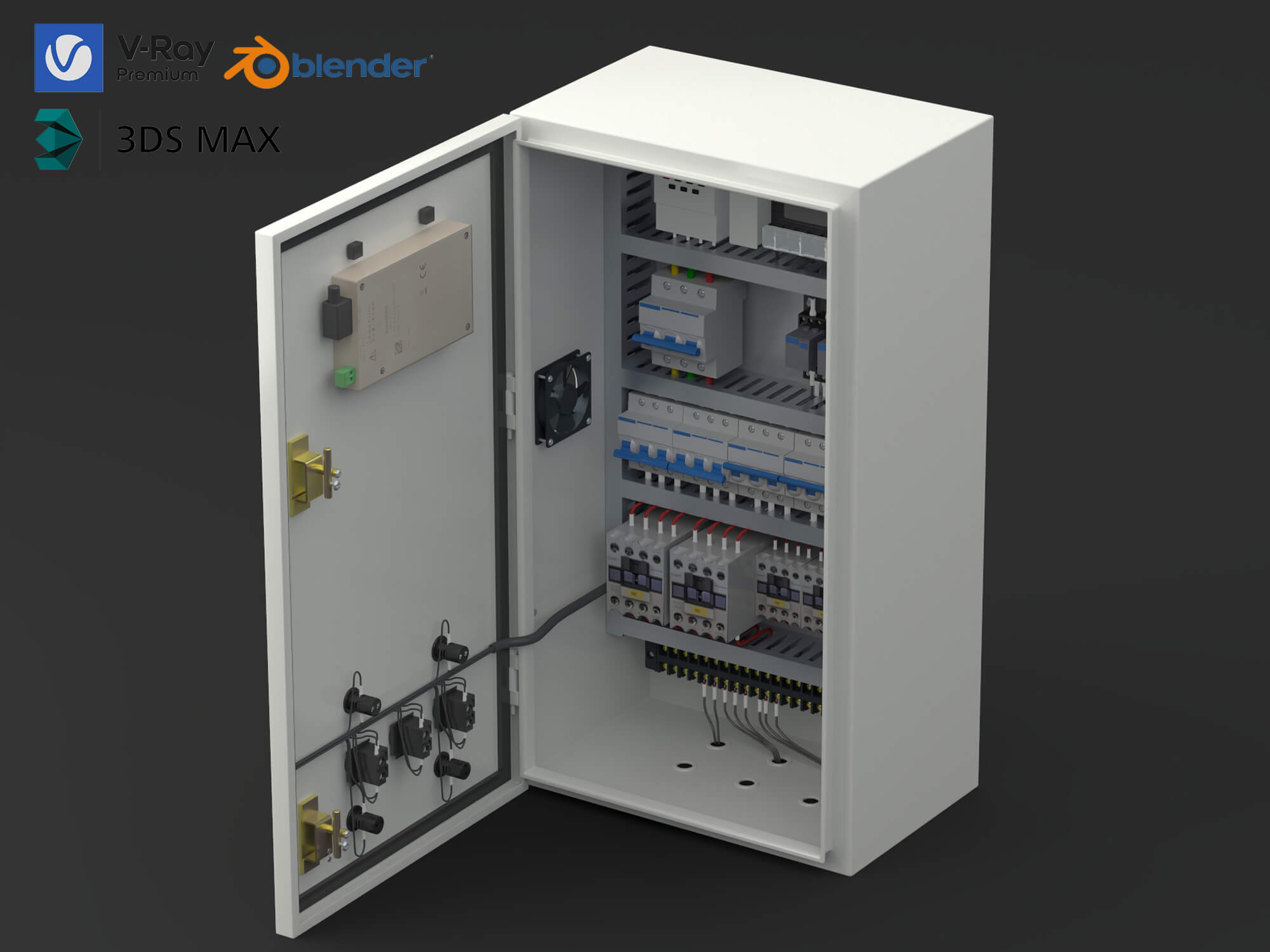 Electrical Control Cabinet 3D Model 3D Model