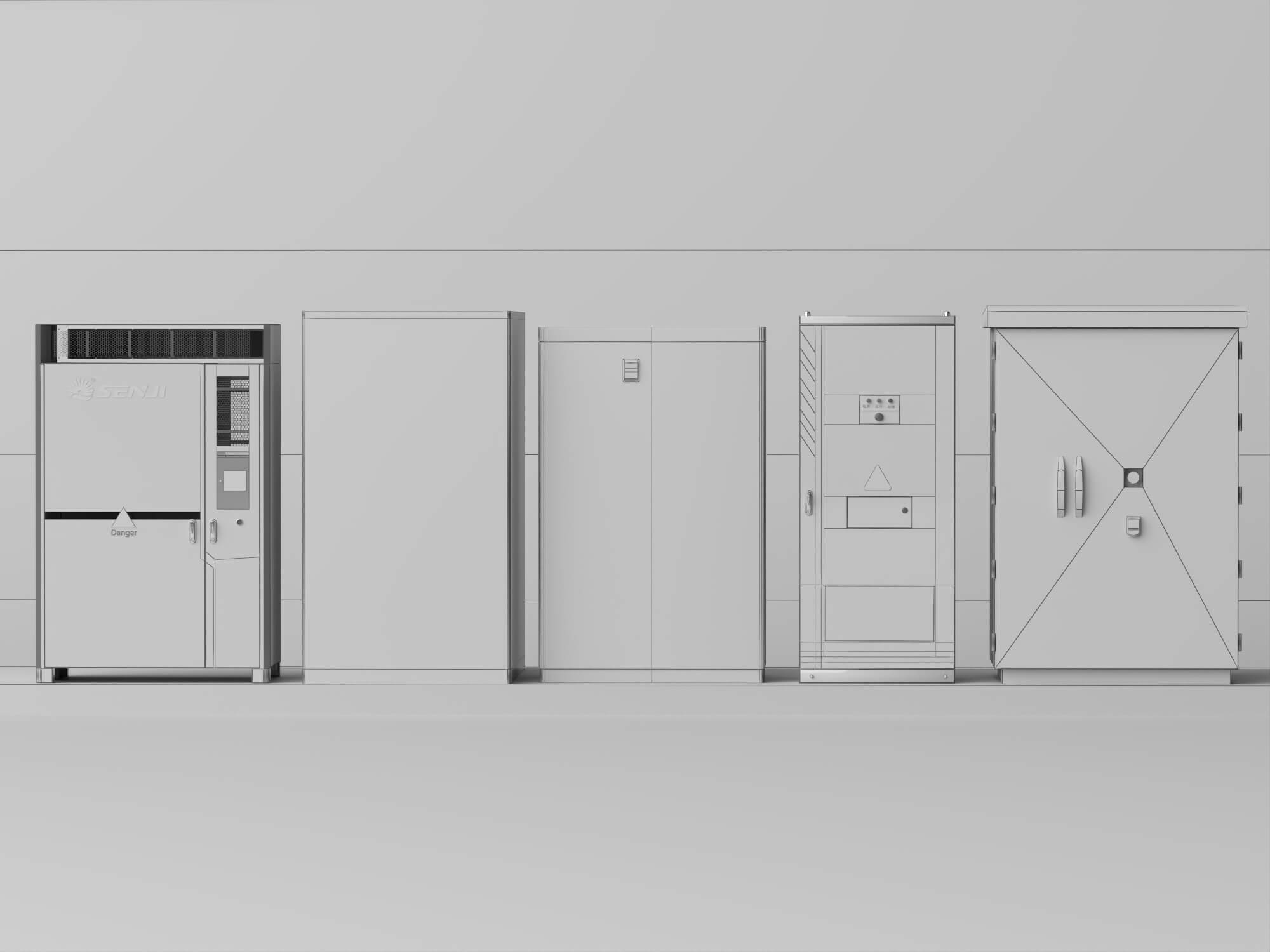 Energy Storage Cabinet Set 3D Model 3D Model
