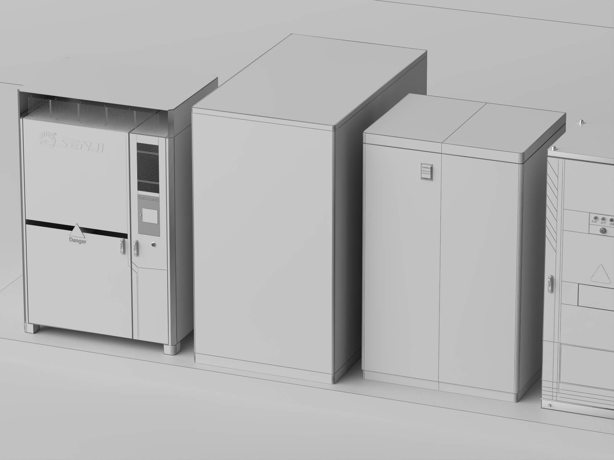 Energy Storage Cabinet Set 3D Model 3D Model