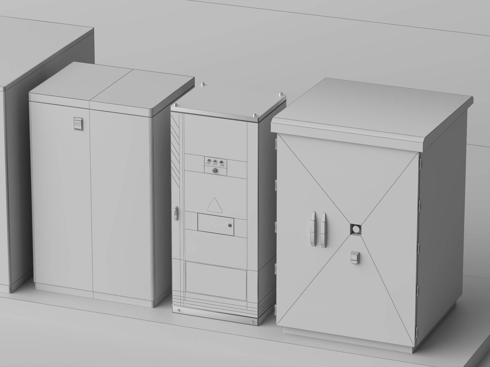 Energy Storage Cabinet Set 3D Model 3D Model