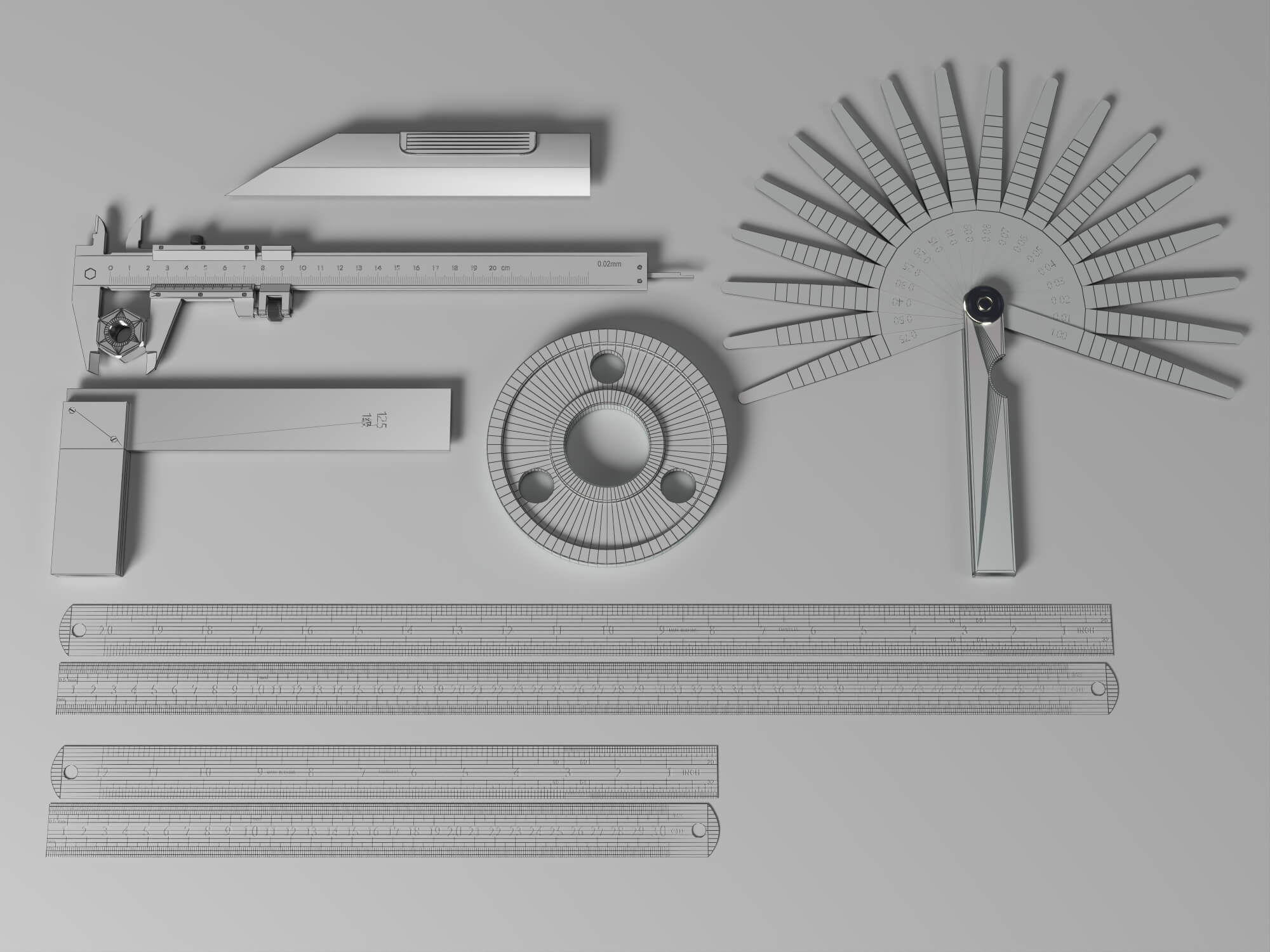 Engineering Measuring Tools 3D Model Pack 3D Model