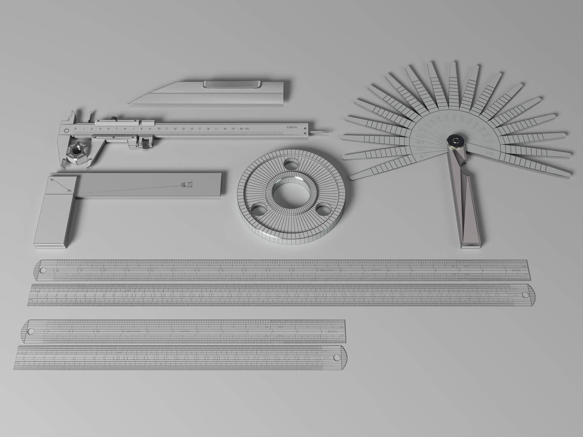 Engineering Measuring Tools 3D Model Pack 3D Model