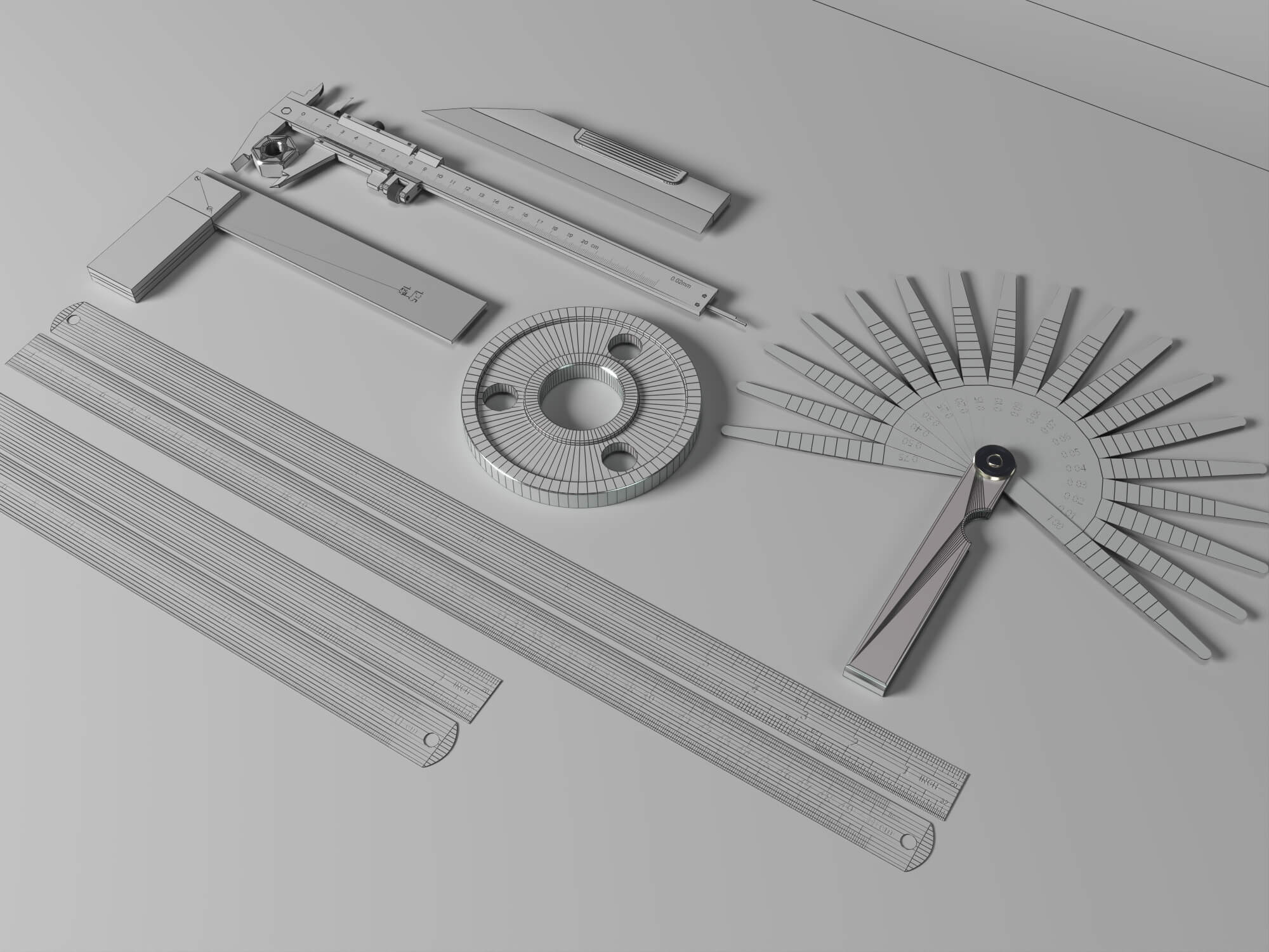 Engineering Measuring Tools 3D Model Pack 3D Model