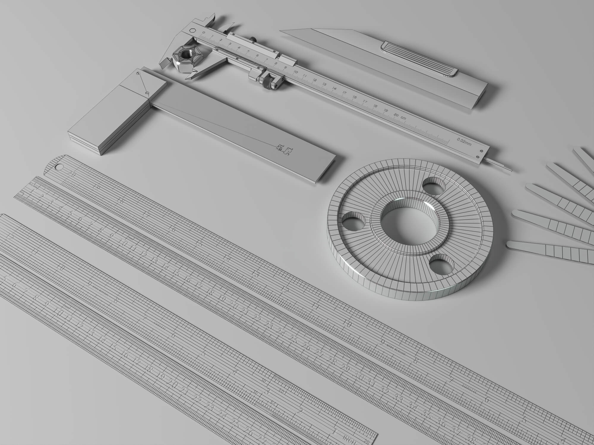 Engineering Measuring Tools 3D Model Pack 3D Model