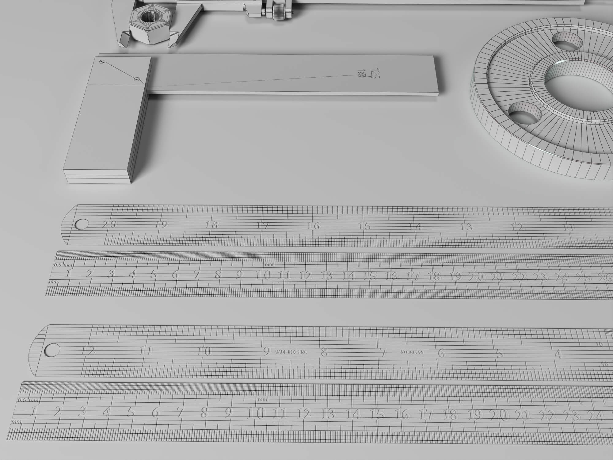 Engineering Measuring Tools 3D Model Pack 3D Model