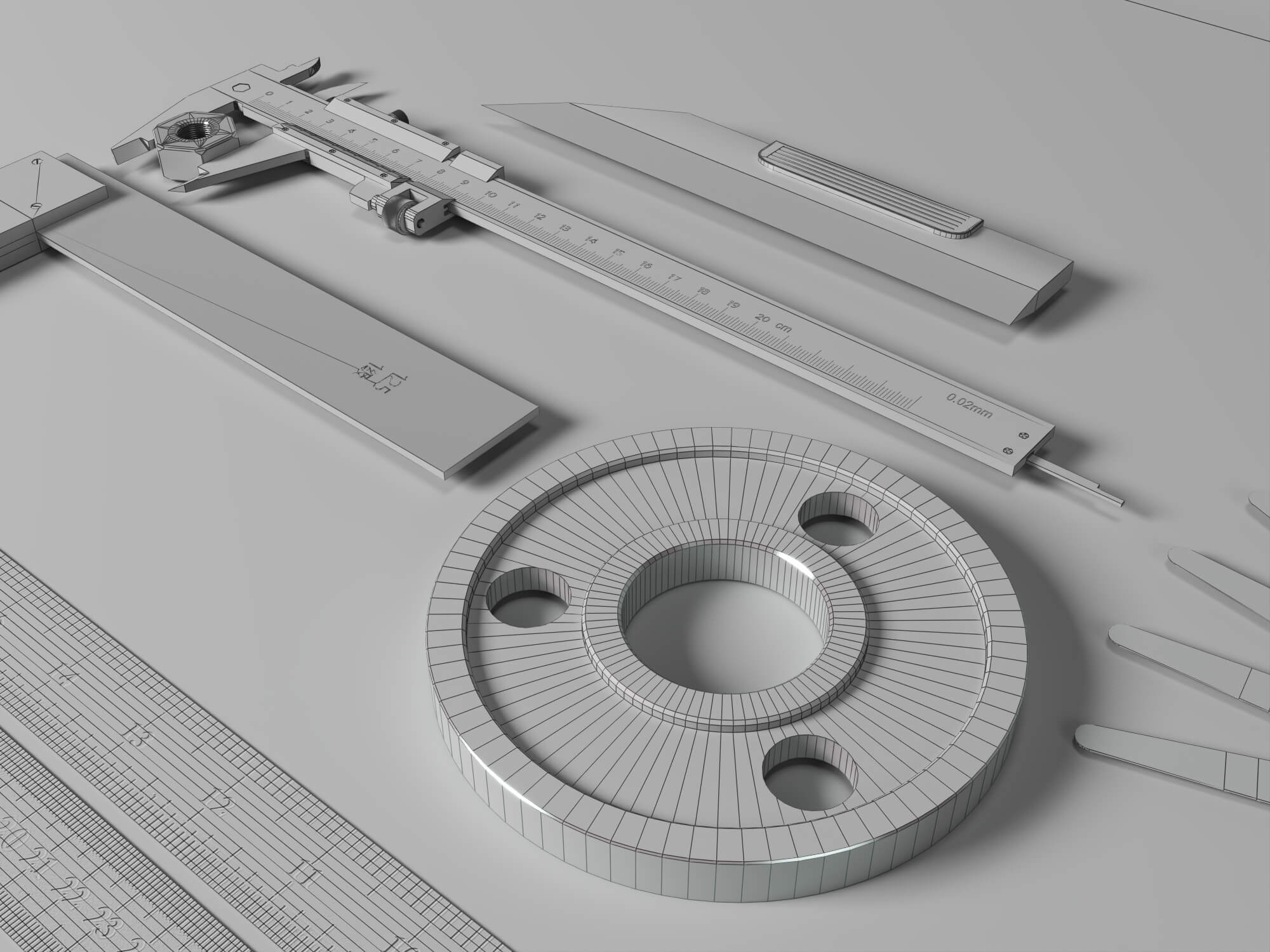 Engineering Measuring Tools 3D Model Pack 3D Model