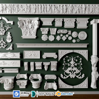 European Classical Plaster Decorative Ornament Pack