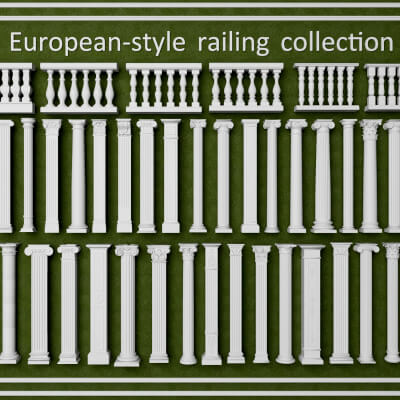 European Style Railing and Classical Column Collection