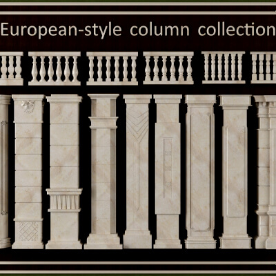 European Style Stone Column and Baluster Collection