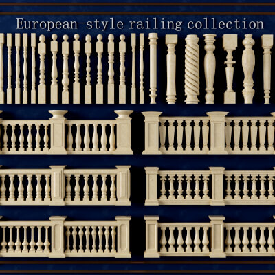 European Style Stone Railing and Baluster Collection