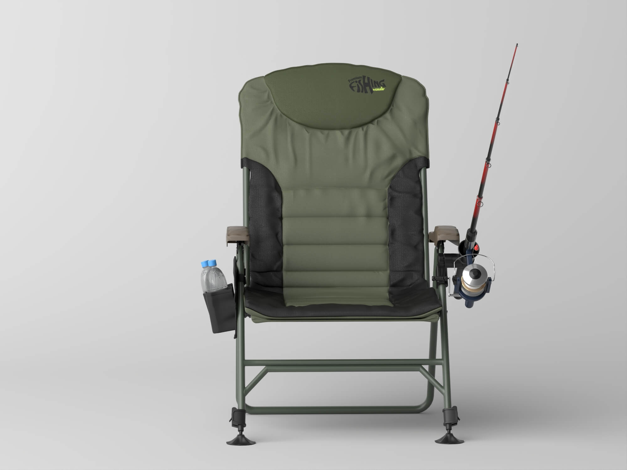 Folding Fishing Chair with Fishing Rod 3D Model