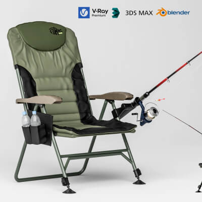 Folding Fishing Chair with Fishing Rod