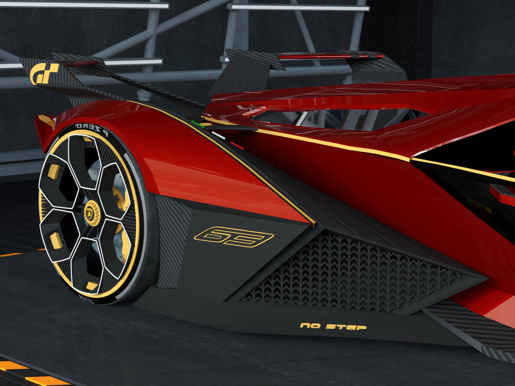 Futuristic Supercar Garage Scene 3D Model