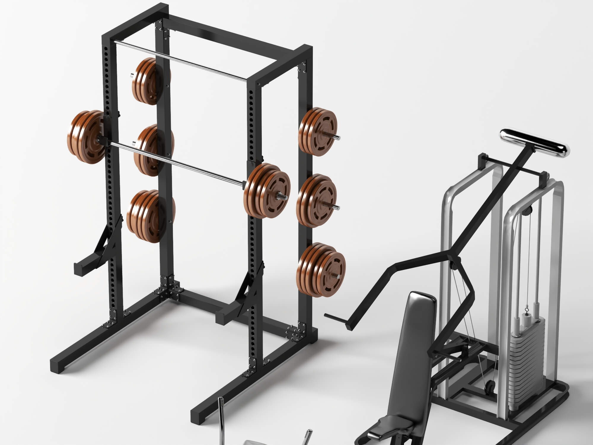 Gym Equipment Pack Lowpoly 3D Model 3D Model
