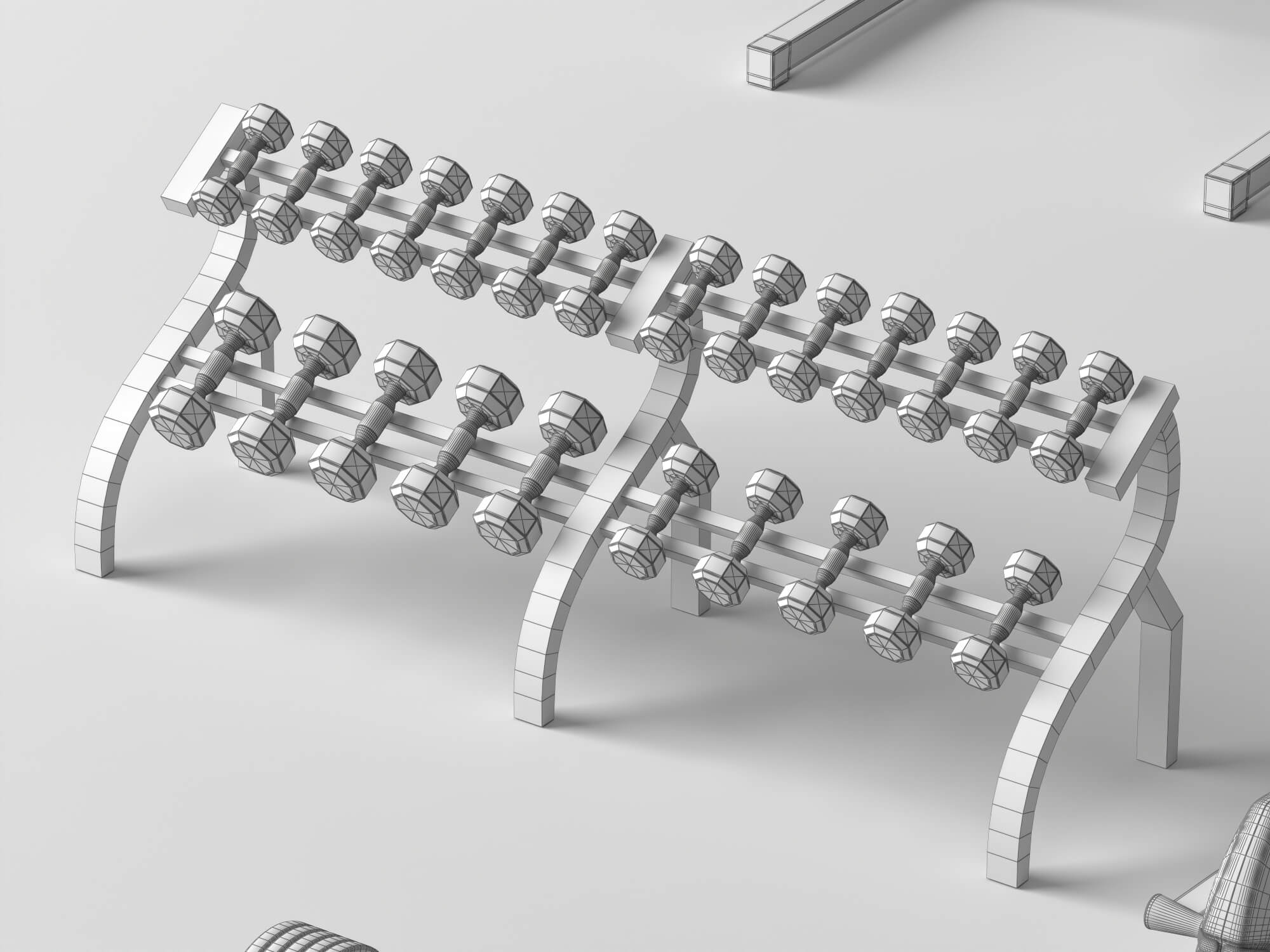 Gym Equipment Pack Lowpoly 3D Model 3D Model