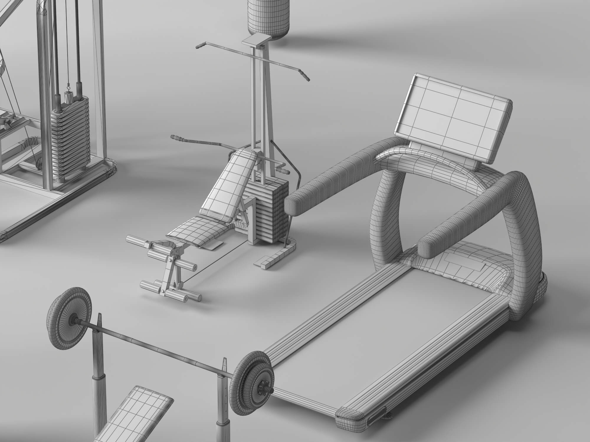Gym Equipment Pack Lowpoly 3D Model 3D Model