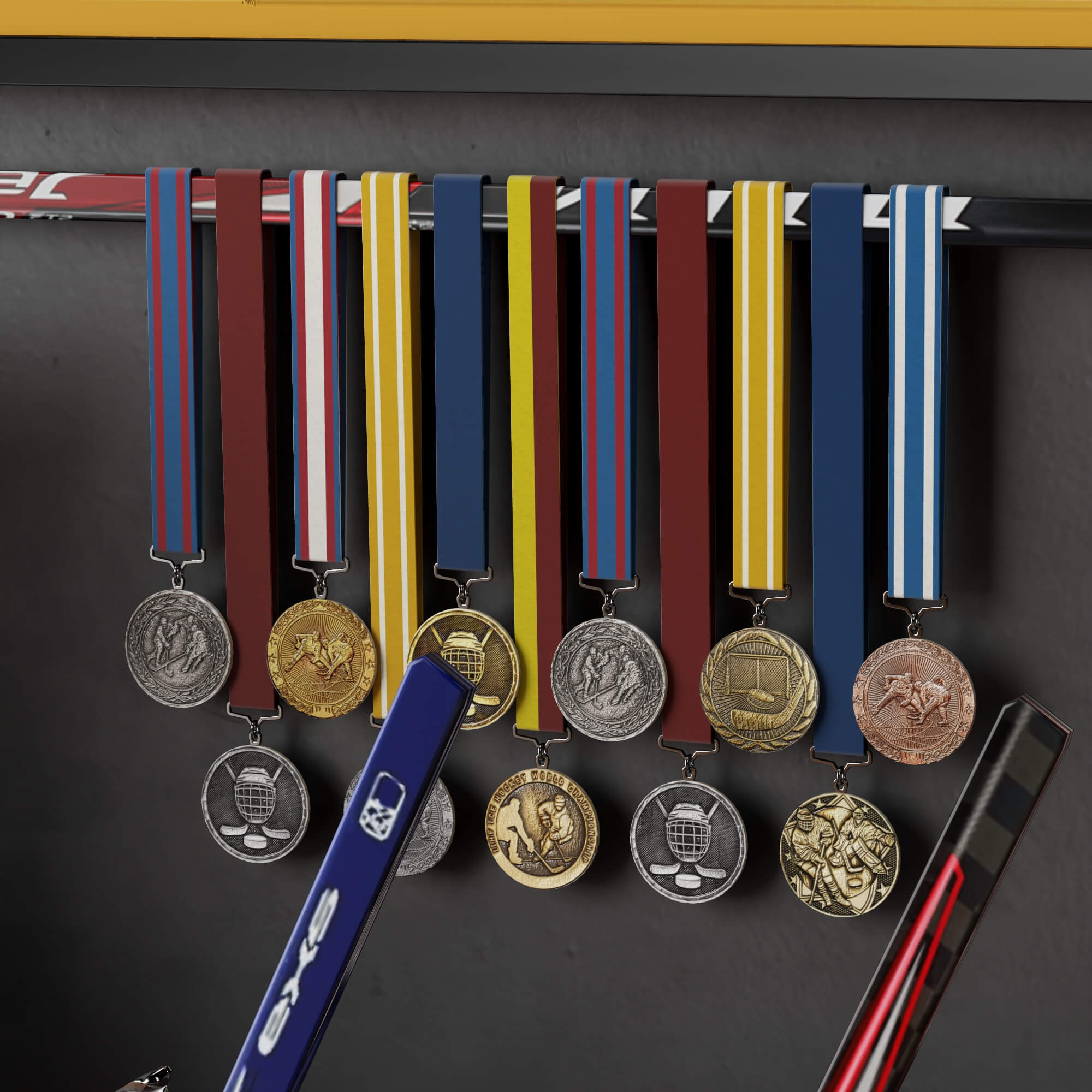 Hockey Sports Memorabilia Interior Decor Lowpoly 3D Scene 3D Model