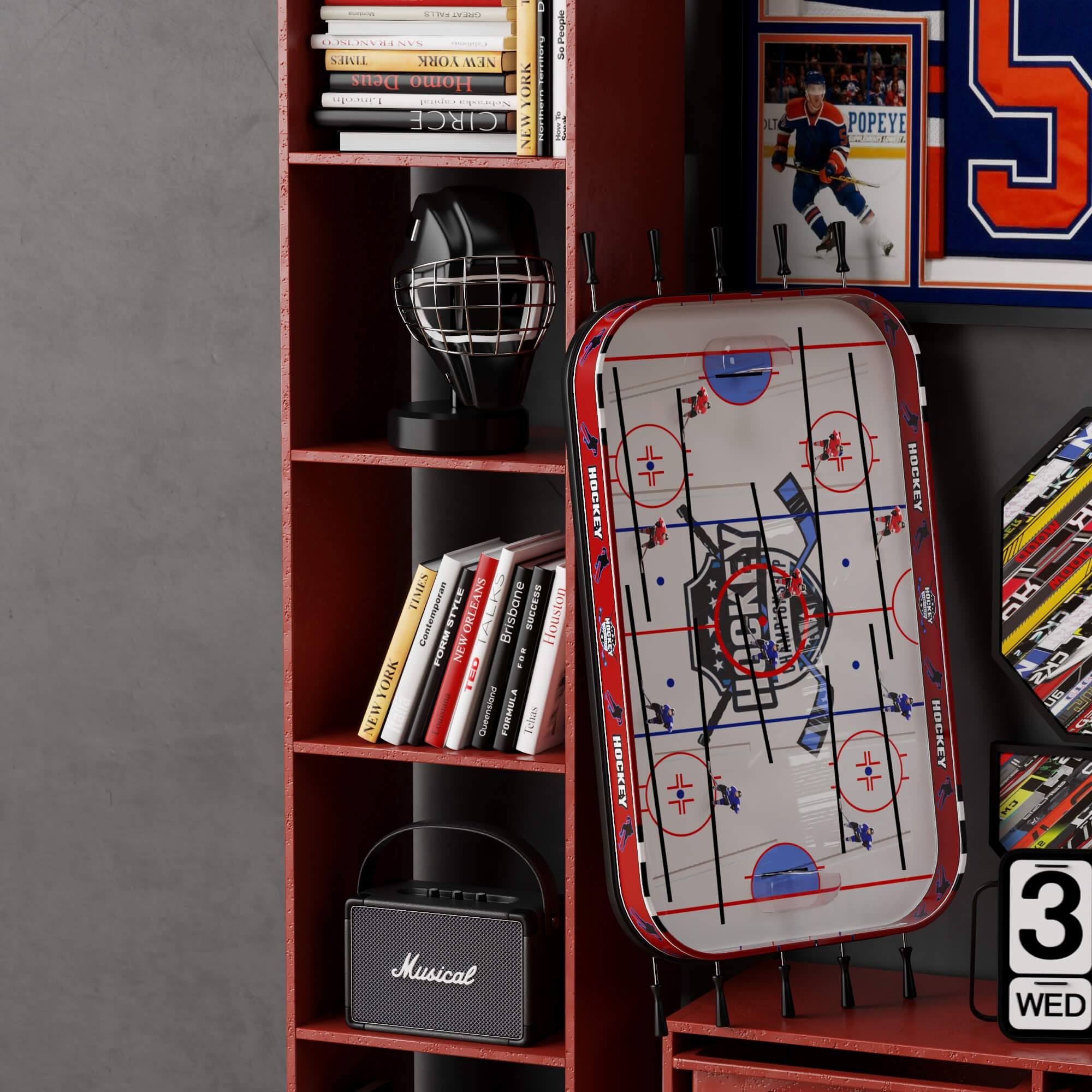 Hockey Sports Memorabilia Interior Decor Lowpoly 3D Scene 3D Model