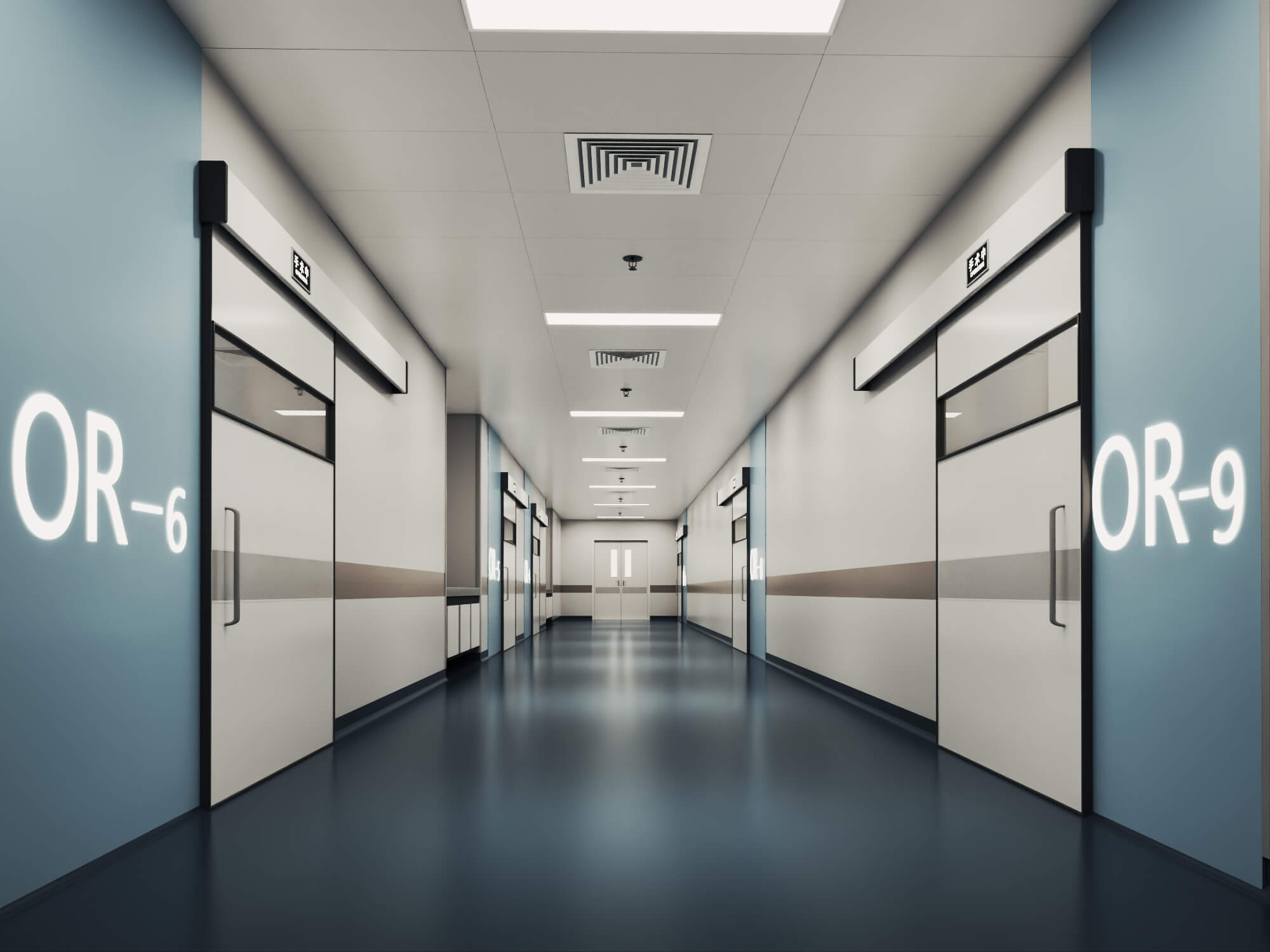 Hospital Operating Room Corridor Lowpoly 3D Scene 3D Model