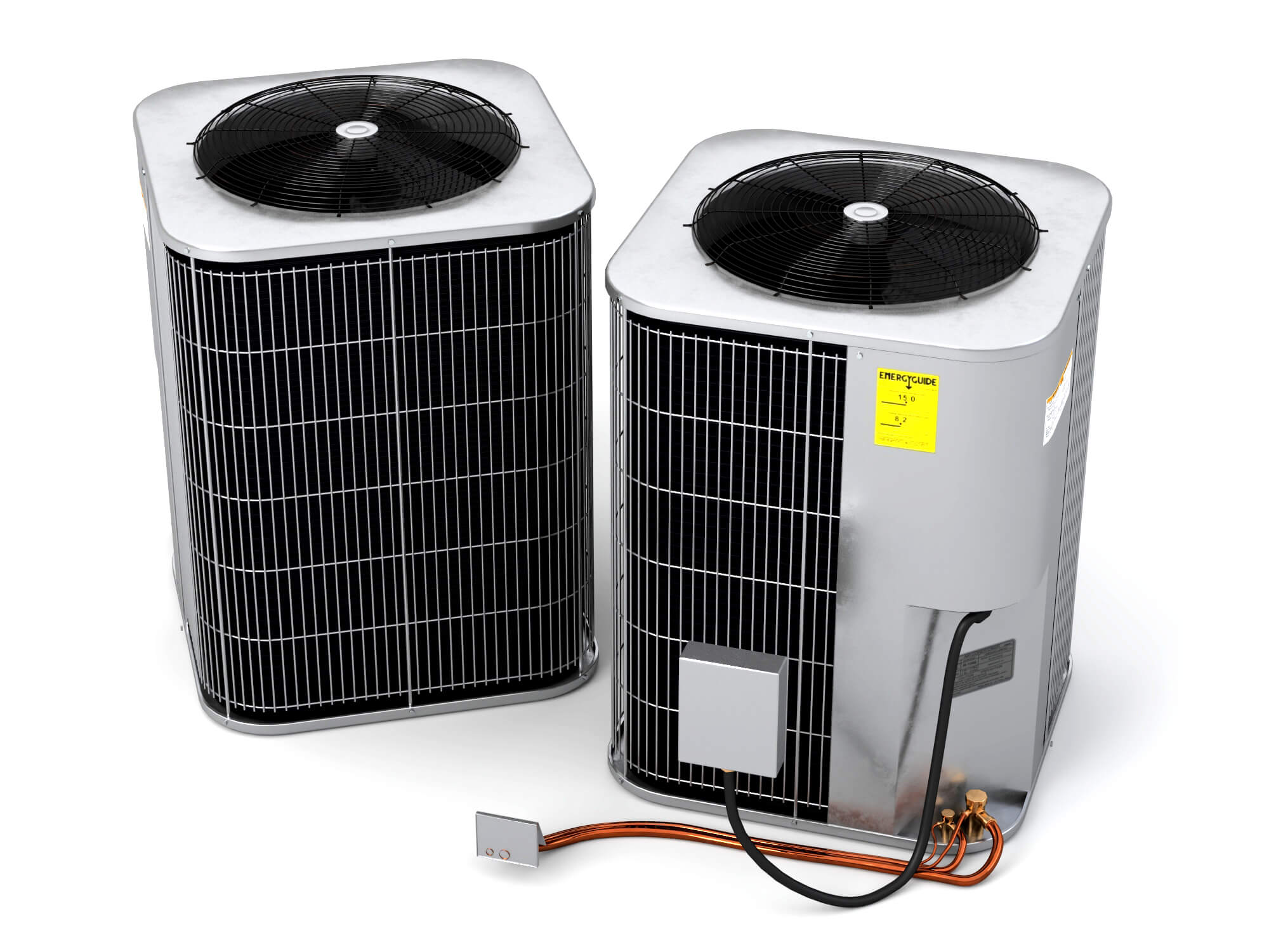 HVAC Air Conditioner Outdoor Unit Set 3D Model