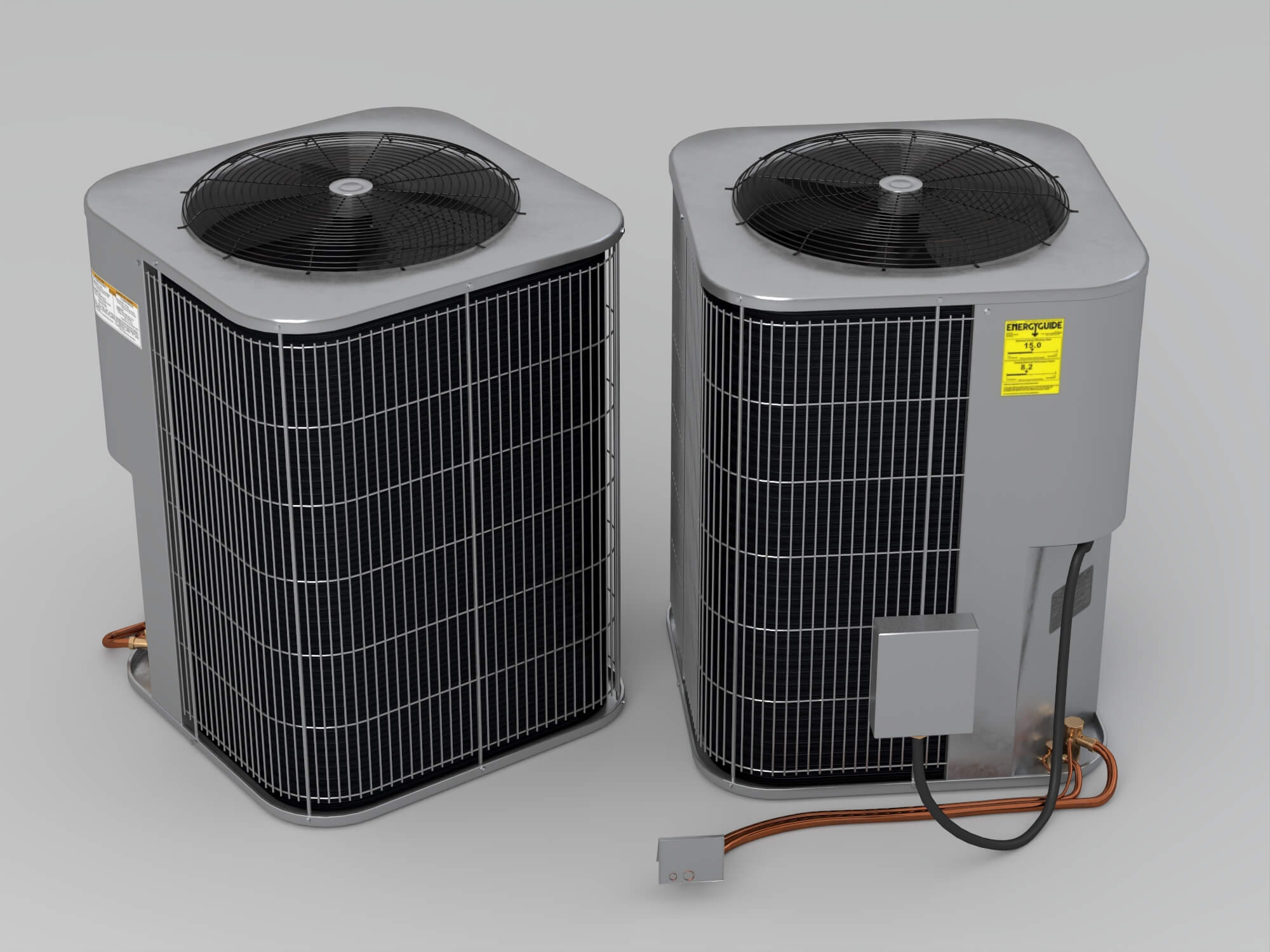 HVAC Air Conditioner Outdoor Unit Set 3D Model