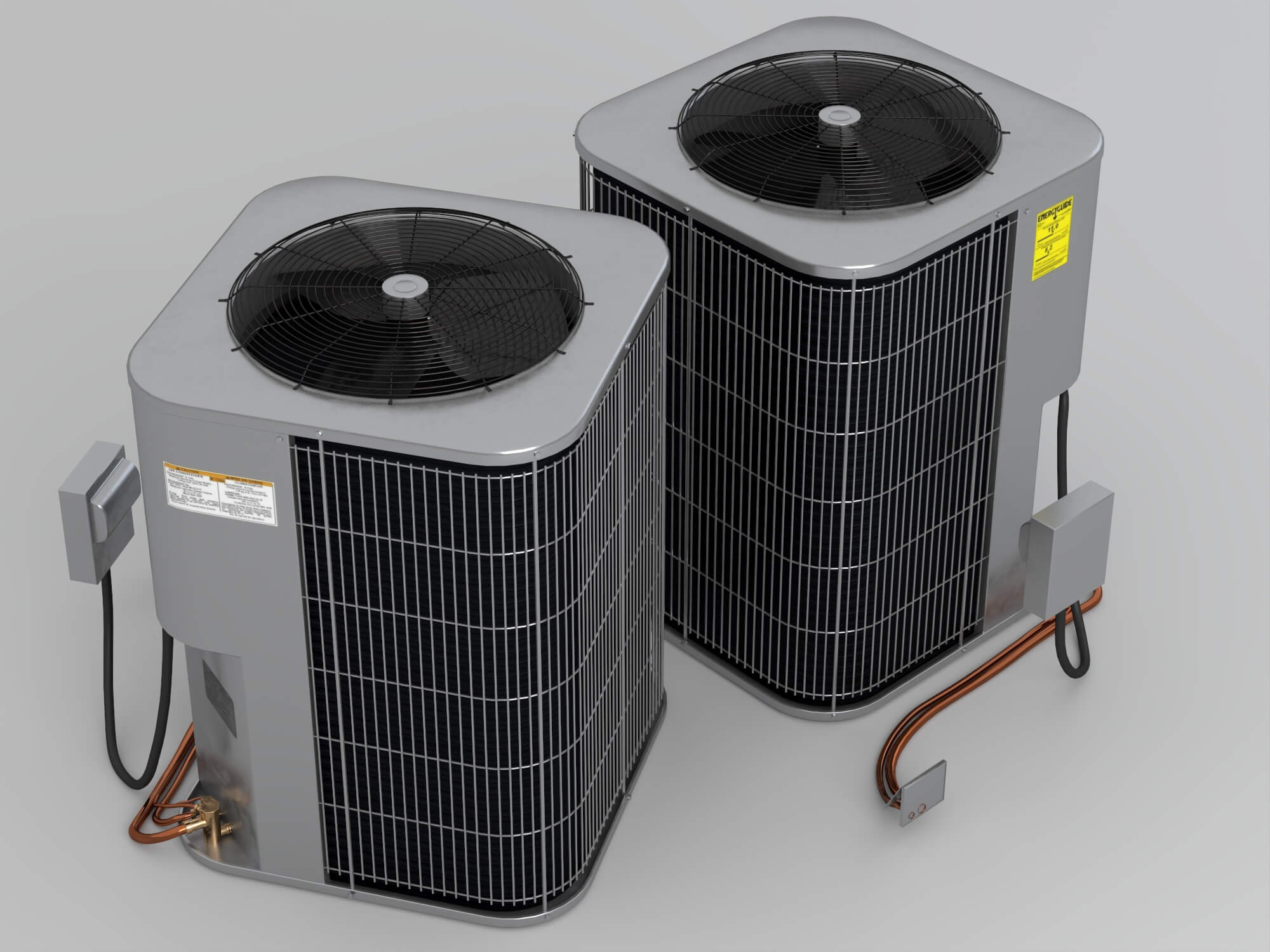 HVAC Air Conditioner Outdoor Unit Set 3D Model