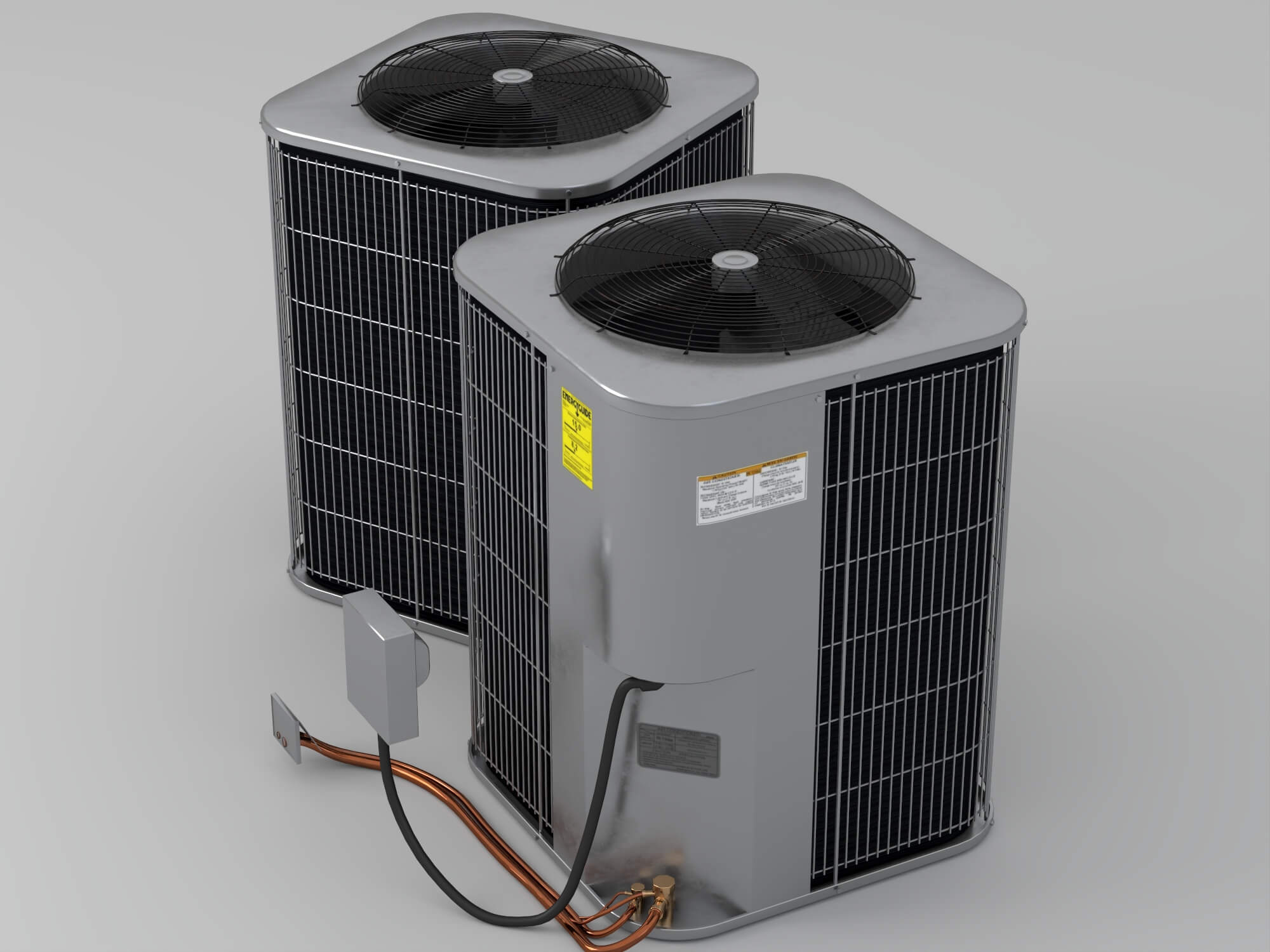 HVAC Air Conditioner Outdoor Unit Set 3D Model