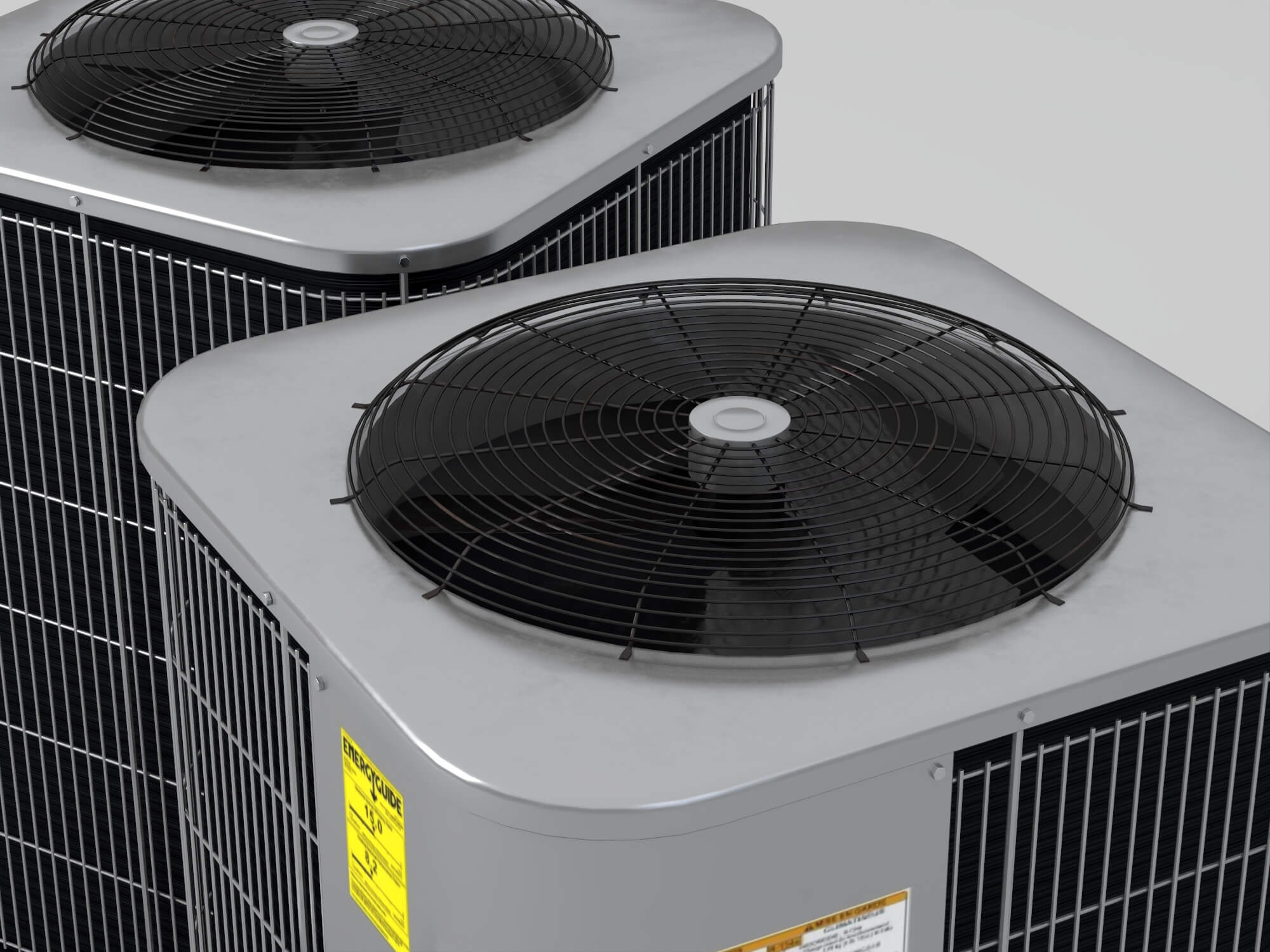 HVAC Air Conditioner Outdoor Unit Set 3D Model