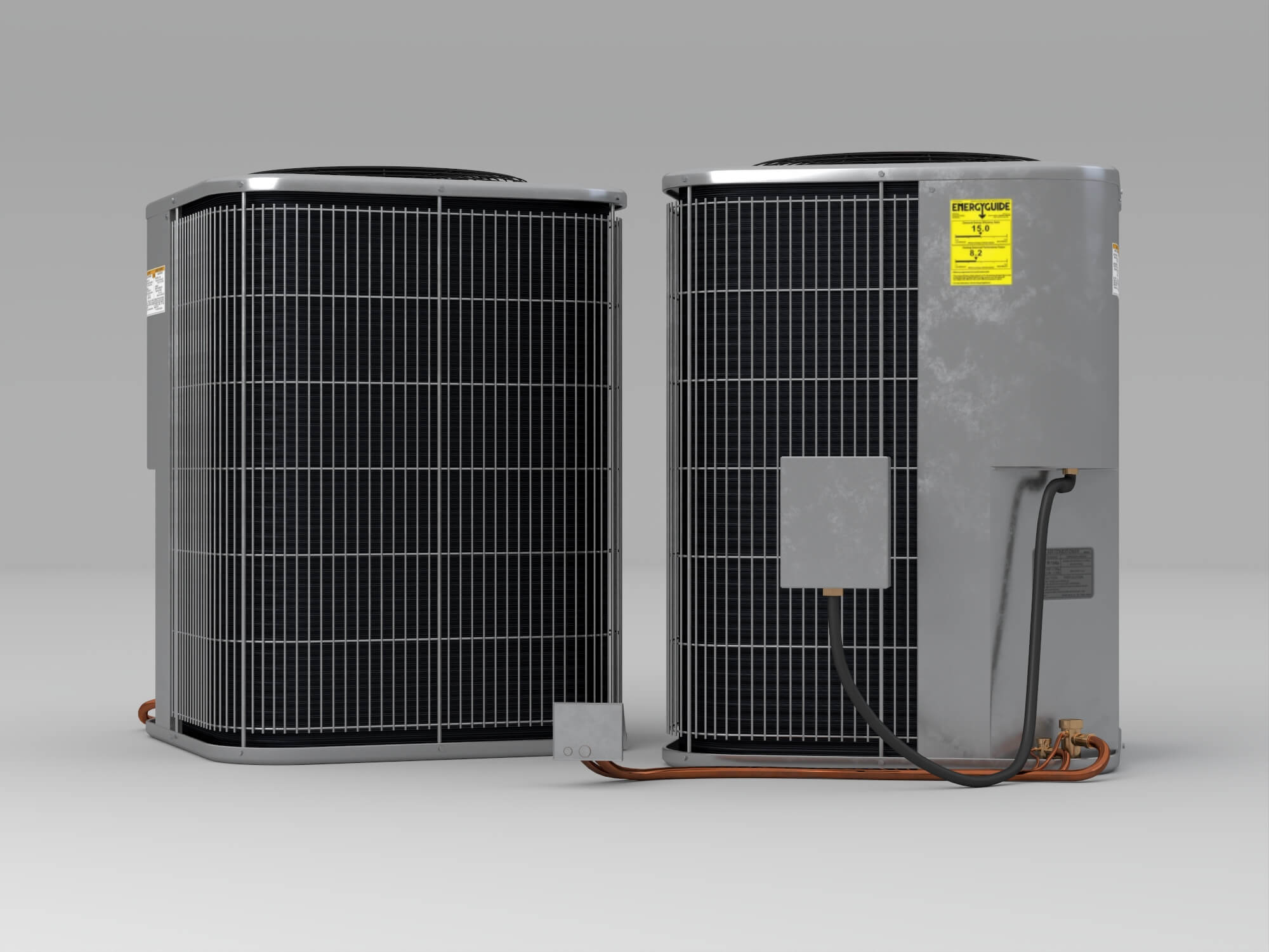 HVAC Air Conditioner Outdoor Unit Set 3D Model