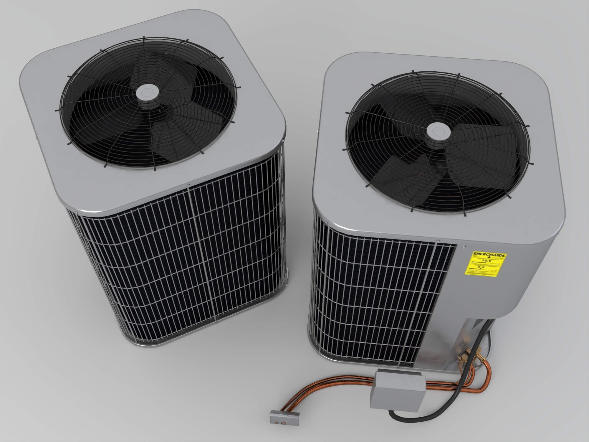 HVAC Air Conditioner Outdoor Unit Set 3D Model