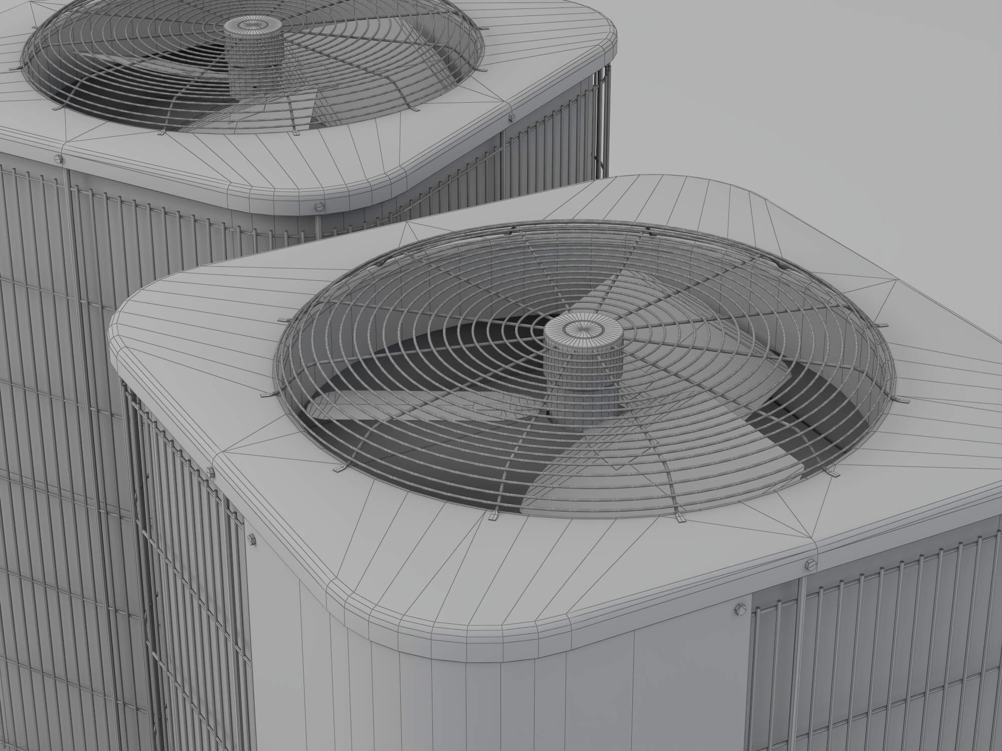 HVAC Air Conditioner Outdoor Unit Set 3D Model