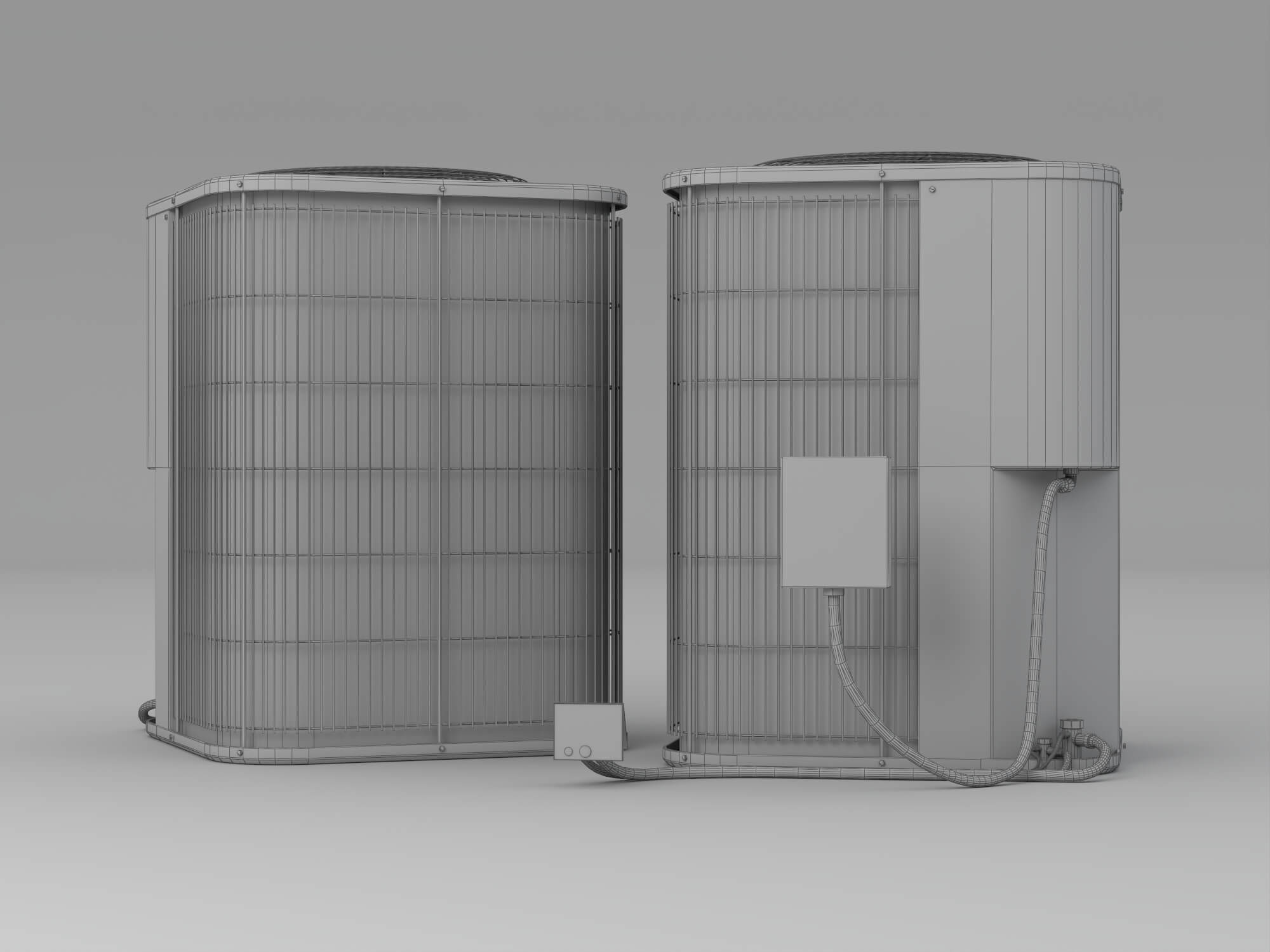 HVAC Air Conditioner Outdoor Unit Set 3D Model