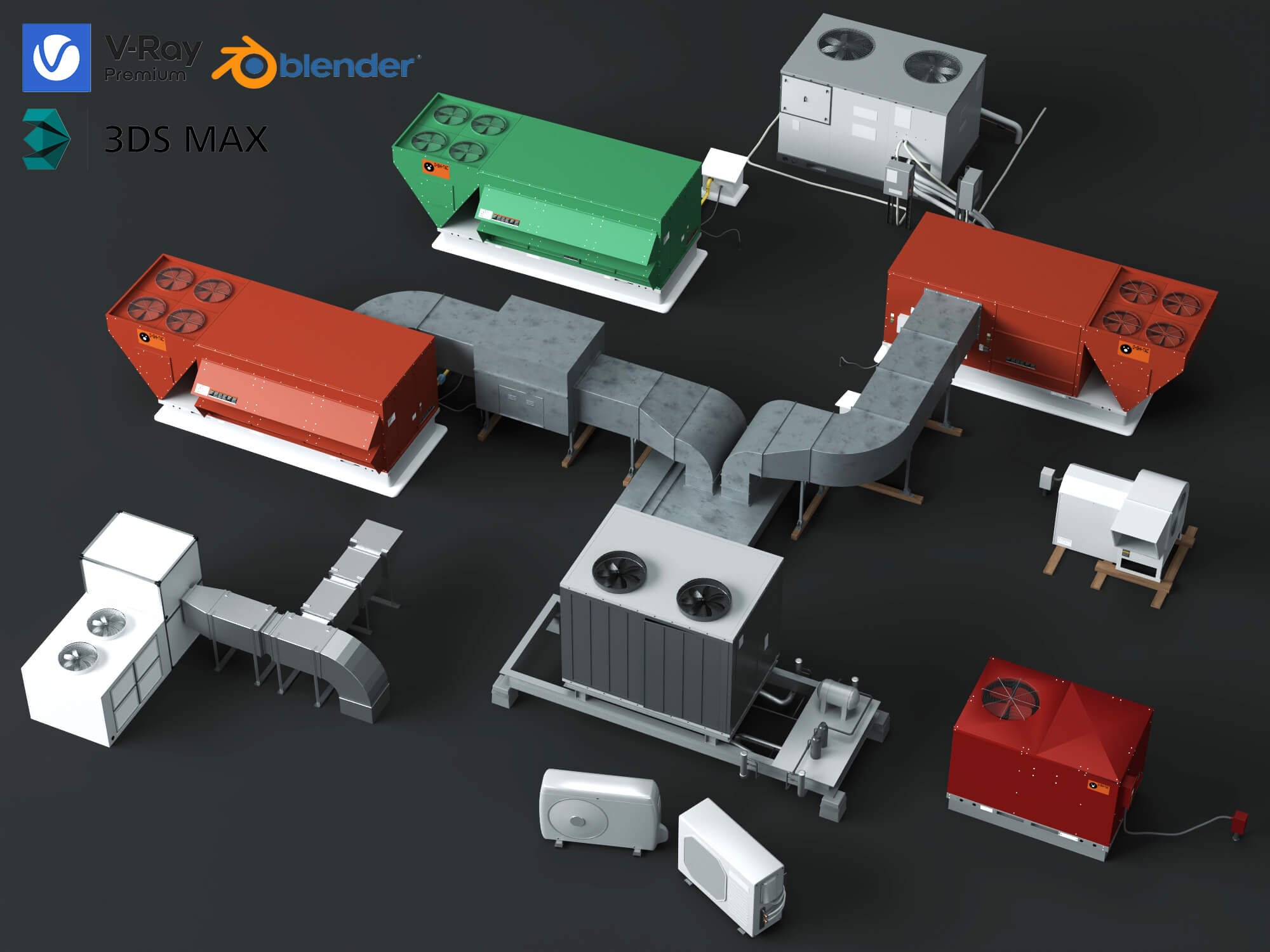 HVAC Equipment Pack 3D Model 3D Model
