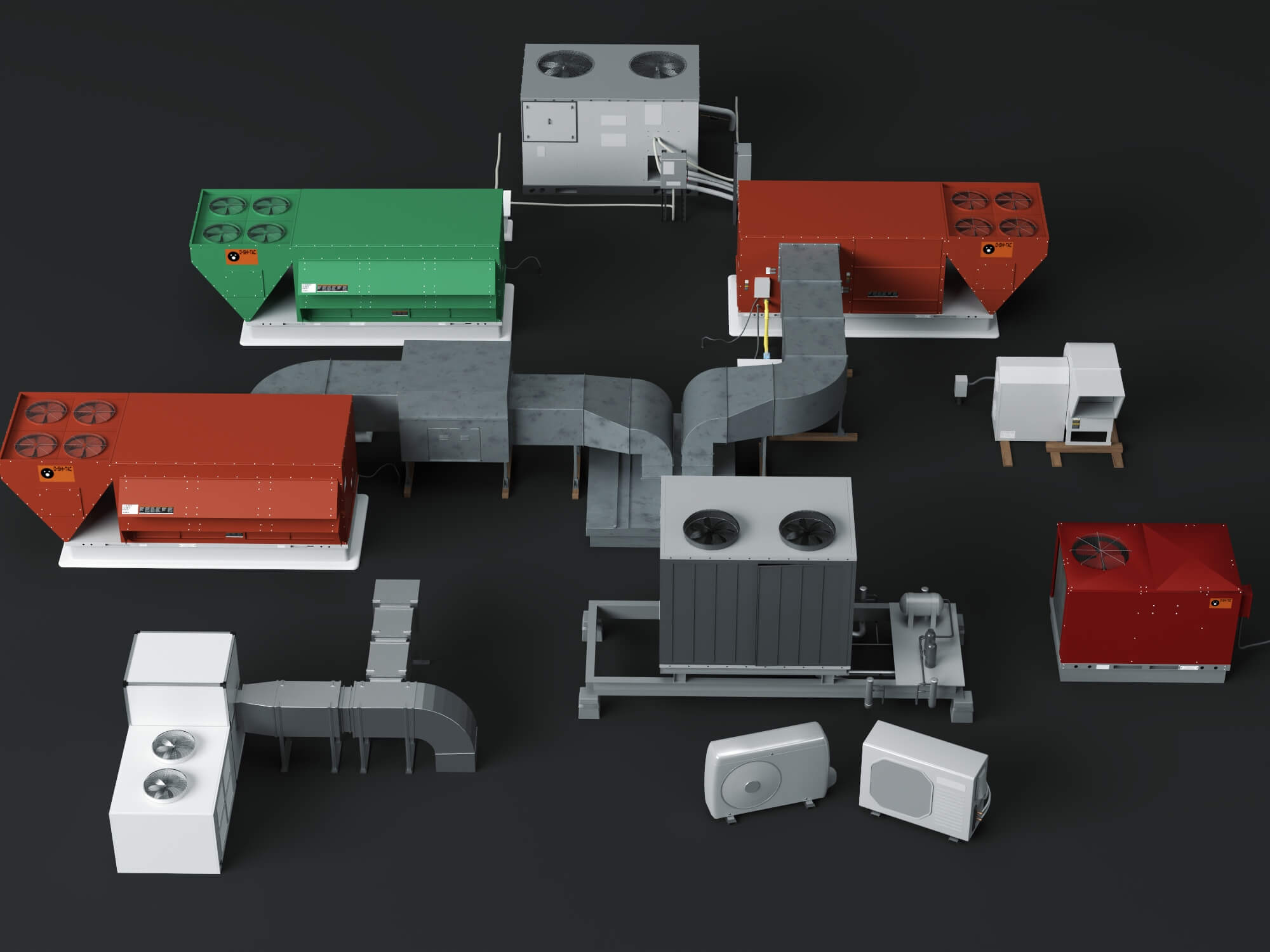 HVAC Equipment Pack 3D Model 3D Model