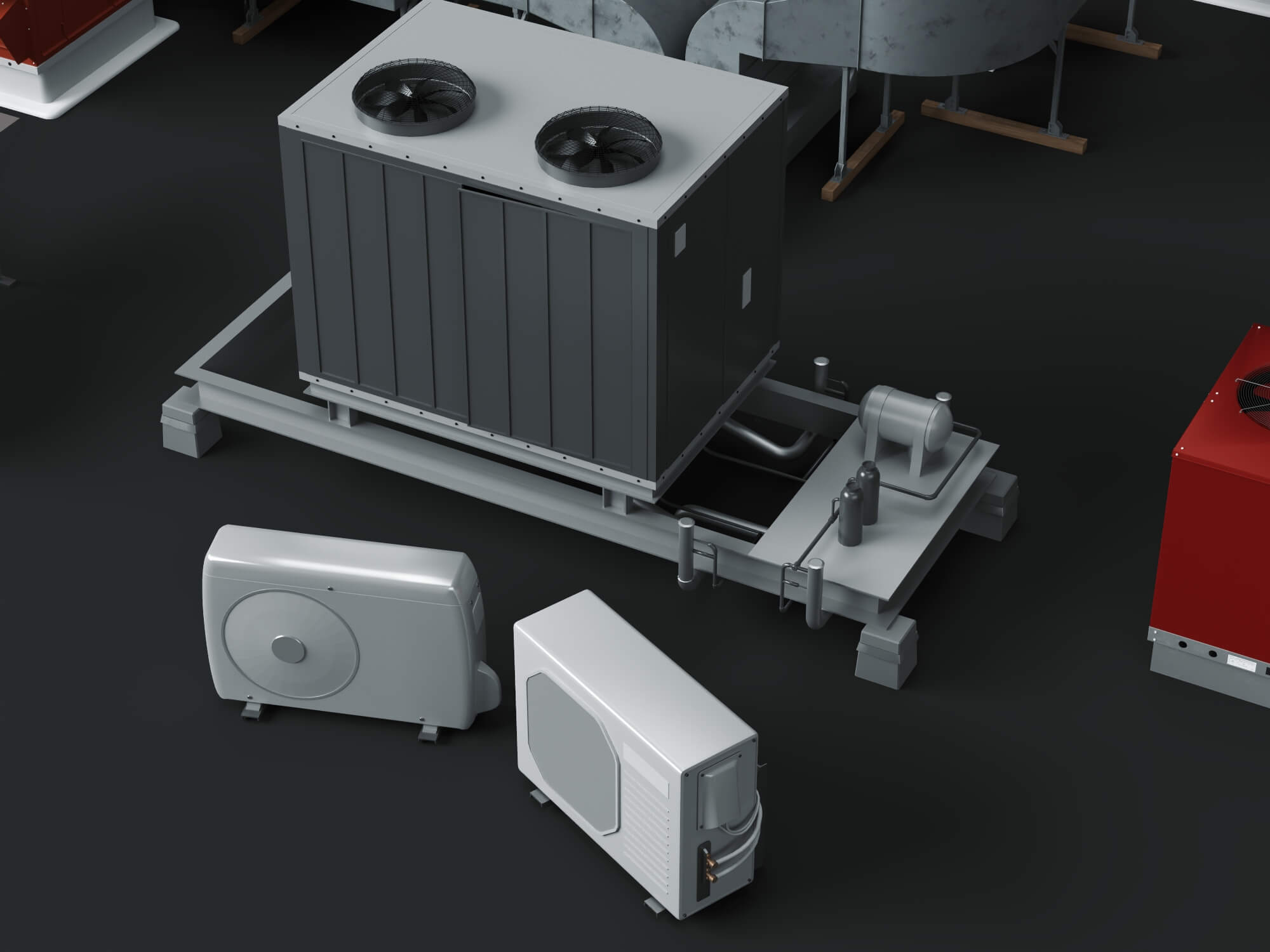 HVAC Equipment Pack 3D Model 3D Model