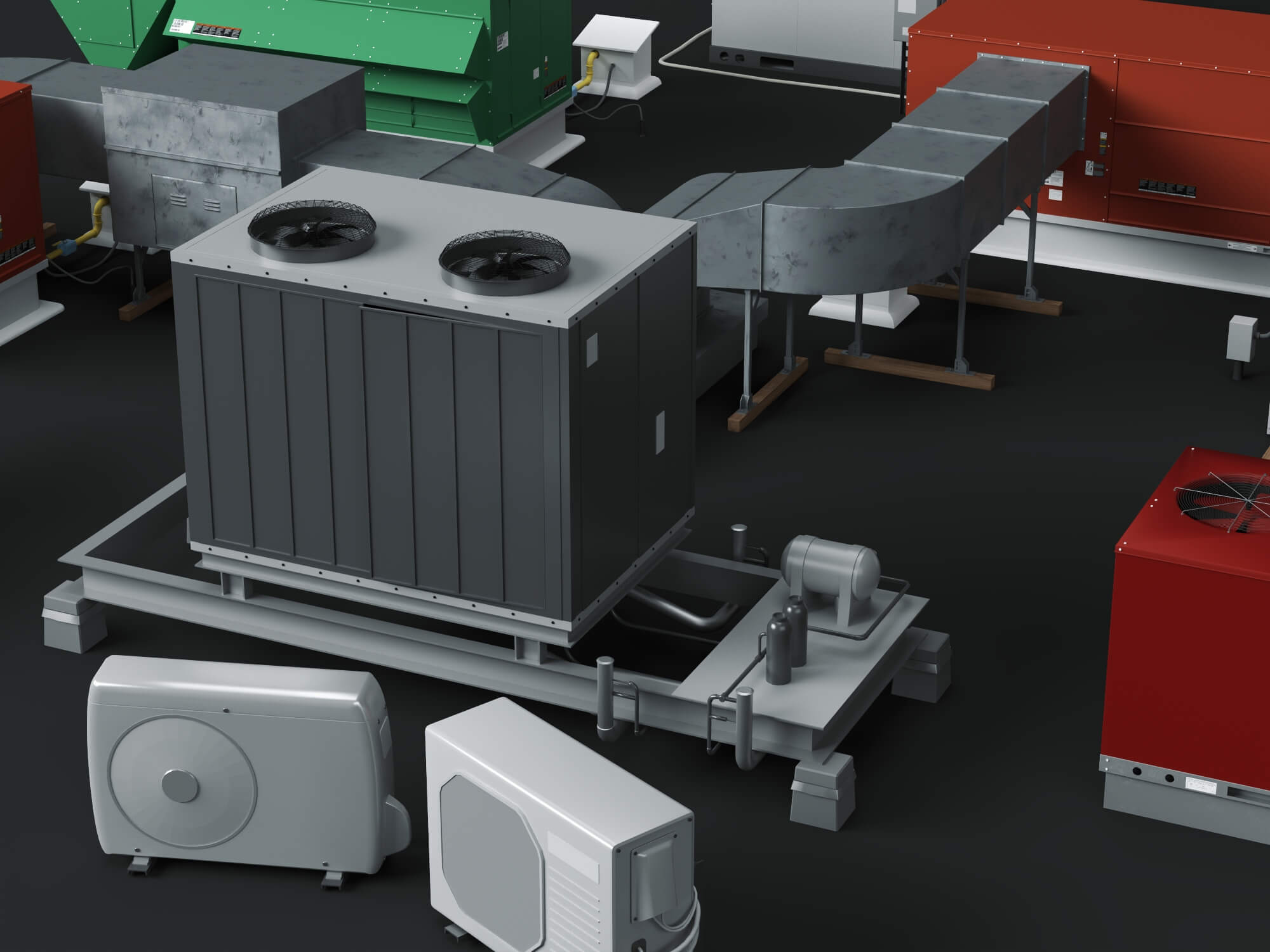 HVAC Equipment Pack 3D Model 3D Model