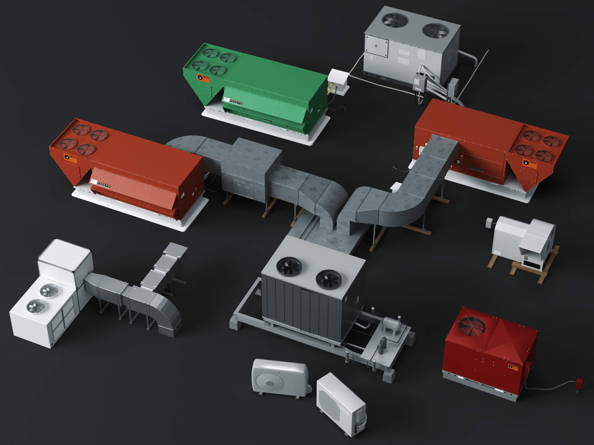 HVAC Equipment Pack 3D Model 3D Model