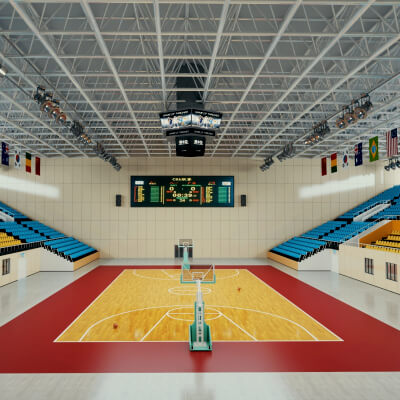 Indoor Basketball Arena Stadium 3D Model