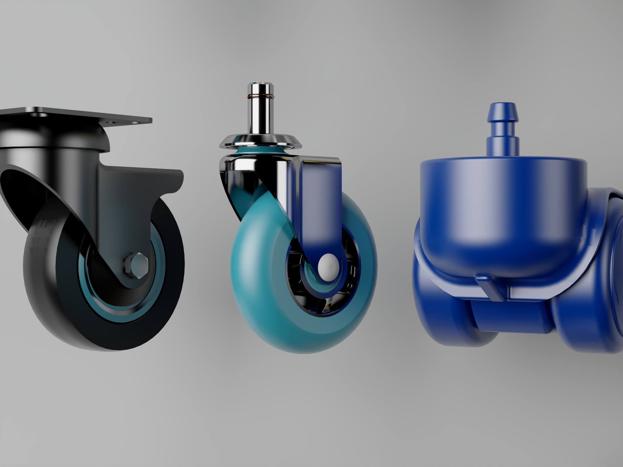 Industrial Caster Wheel Collection 3D Model