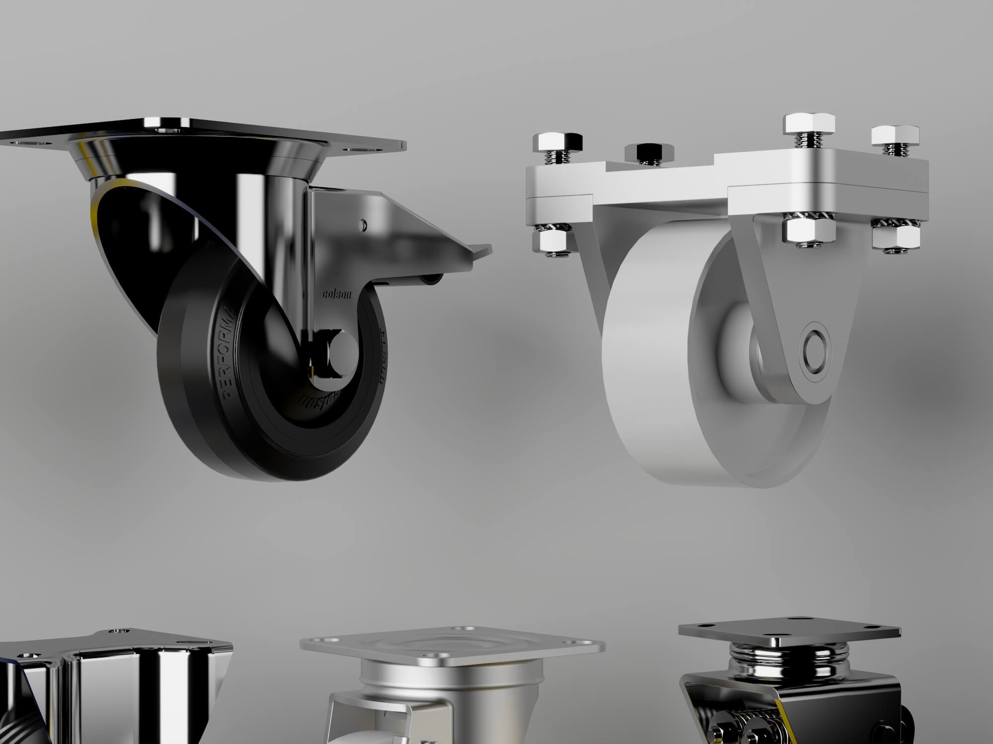 Industrial Caster Wheel Collection 3D Model