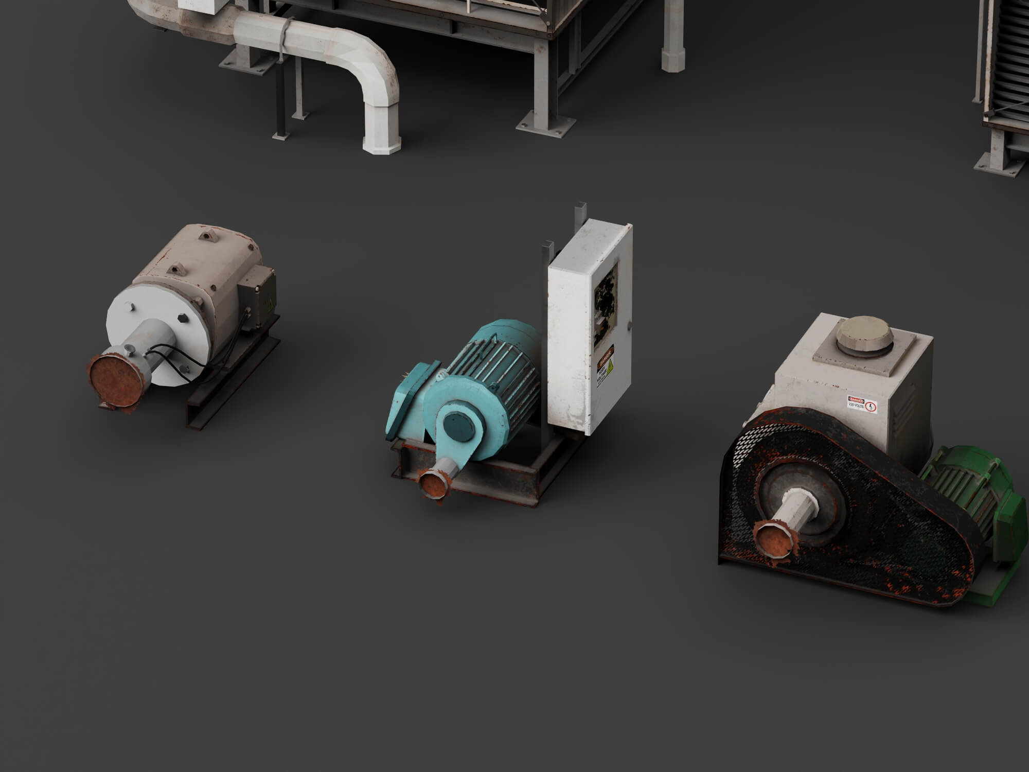 Industrial Cooling Tower Pack 3D Model 3D Model