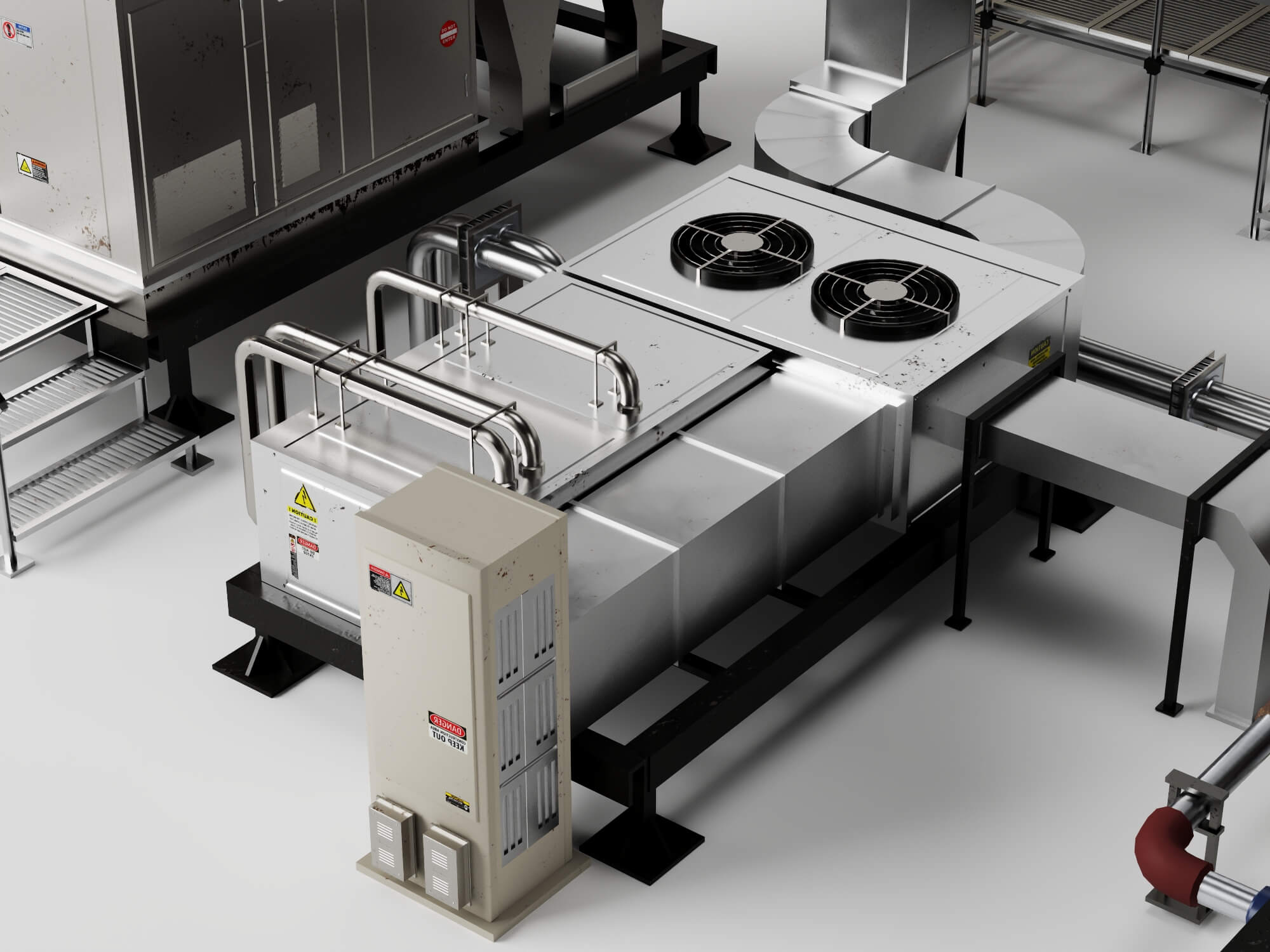 Industrial HVAC Equipment 3D Model Pack 3D Model