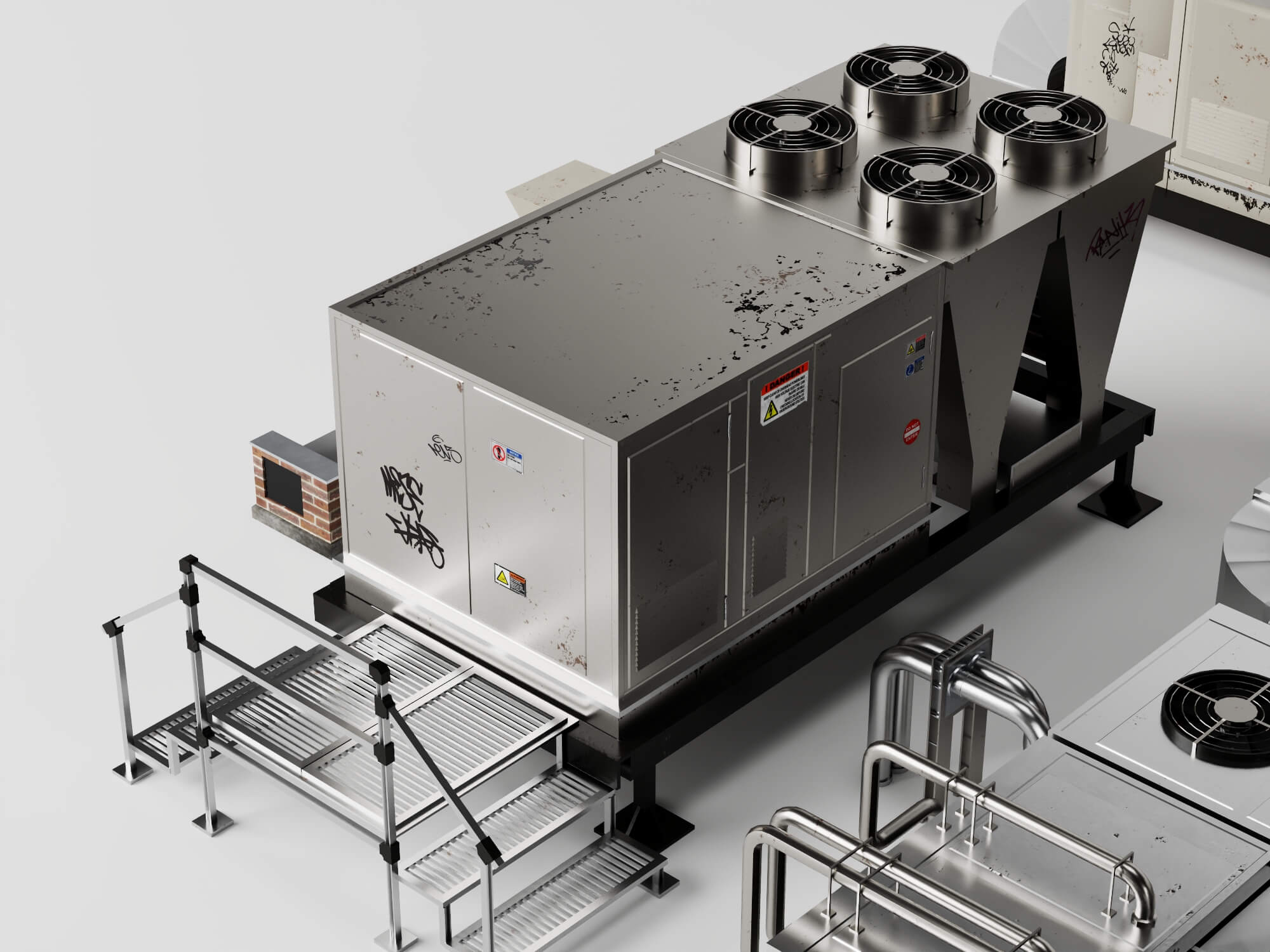 Industrial HVAC Equipment 3D Model Pack 3D Model