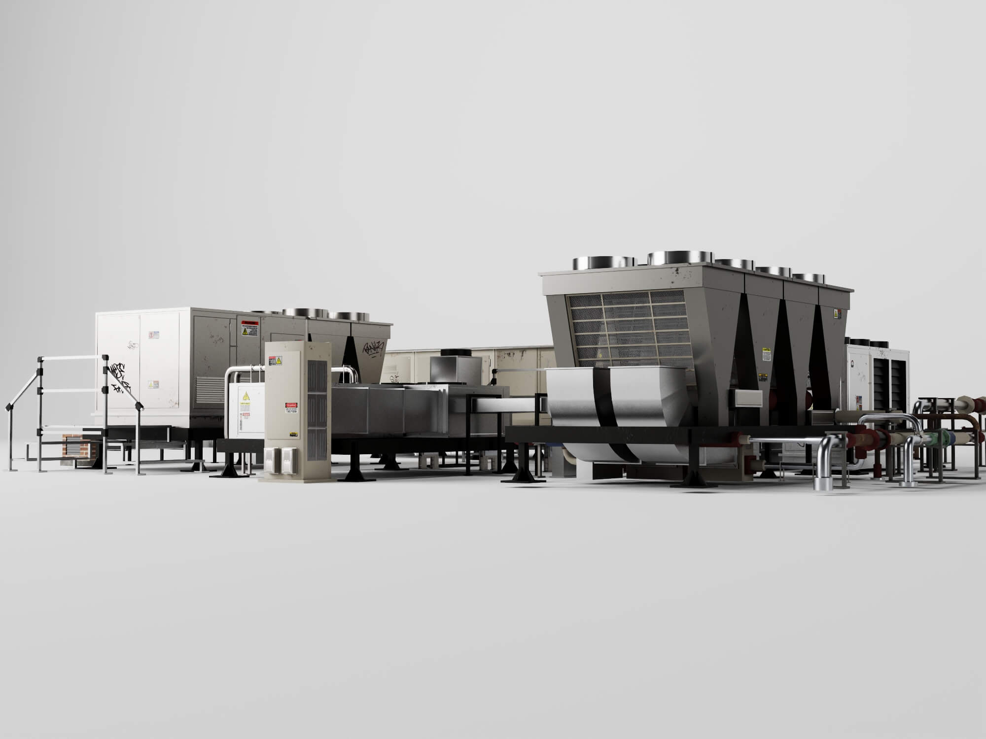 Industrial HVAC Equipment 3D Model Pack 3D Model