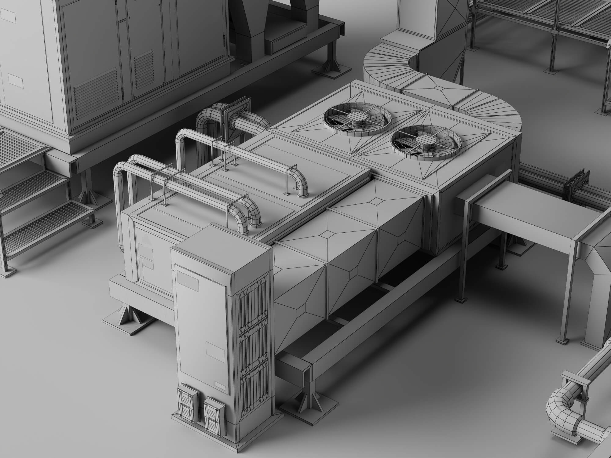 Industrial HVAC Equipment 3D Model Pack 3D Model