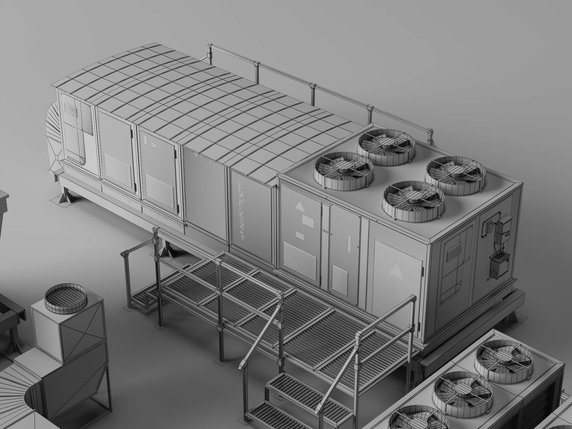 Industrial HVAC Equipment 3D Model Pack 3D Model