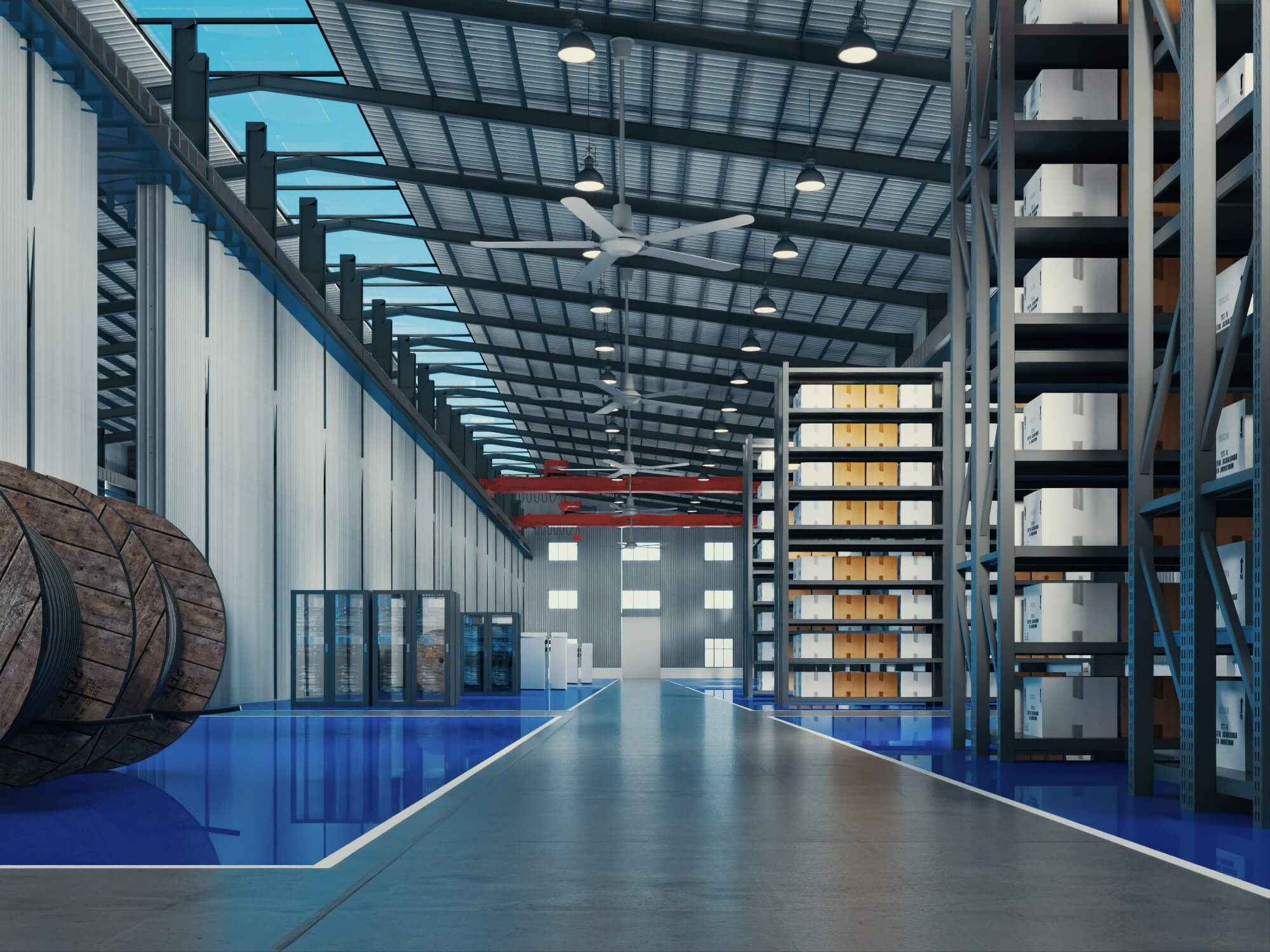 Industrial Warehouse Interior Scene 3D Model 3D Model